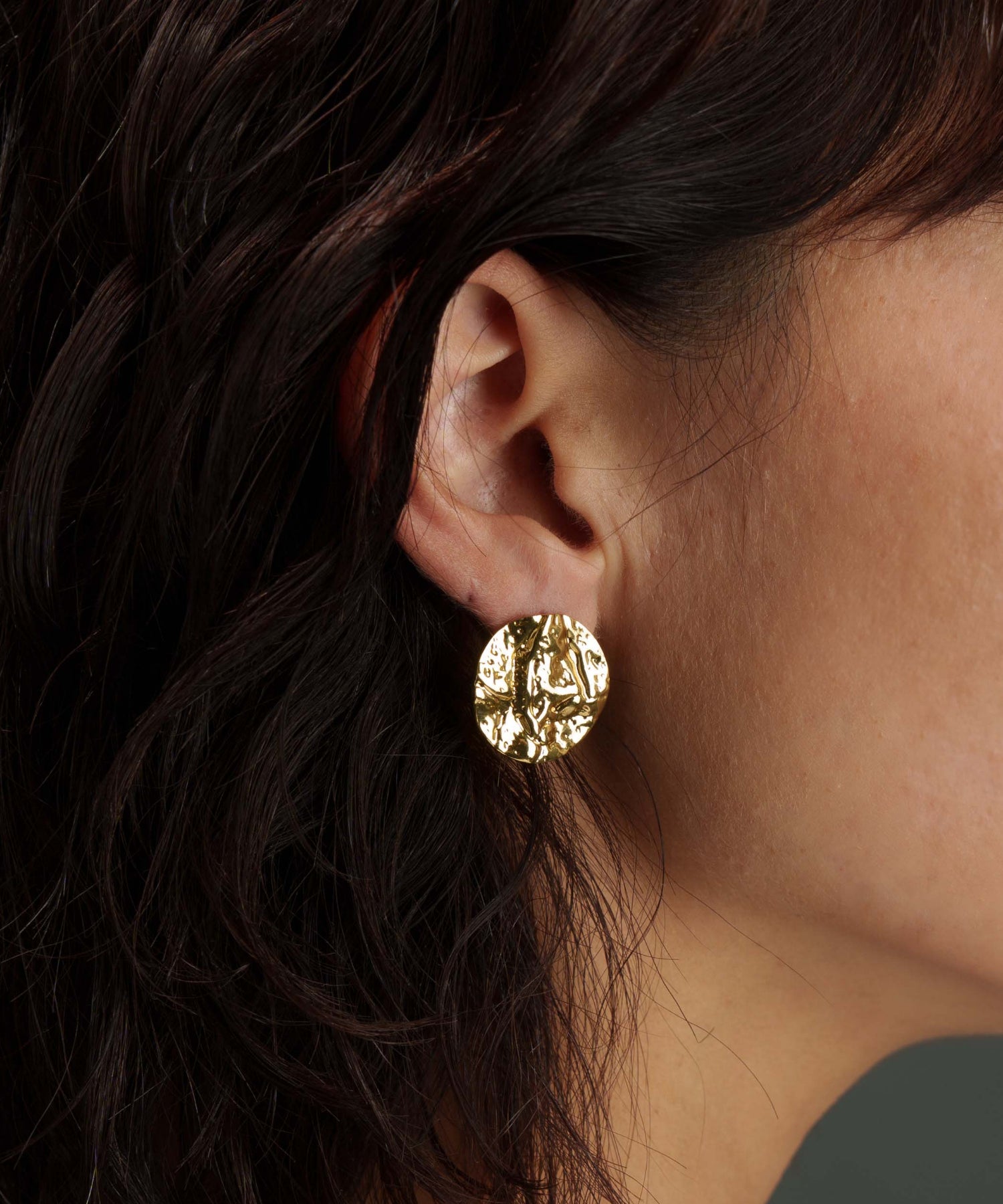 テクスチャードパターンピアス【Gold】 | tok