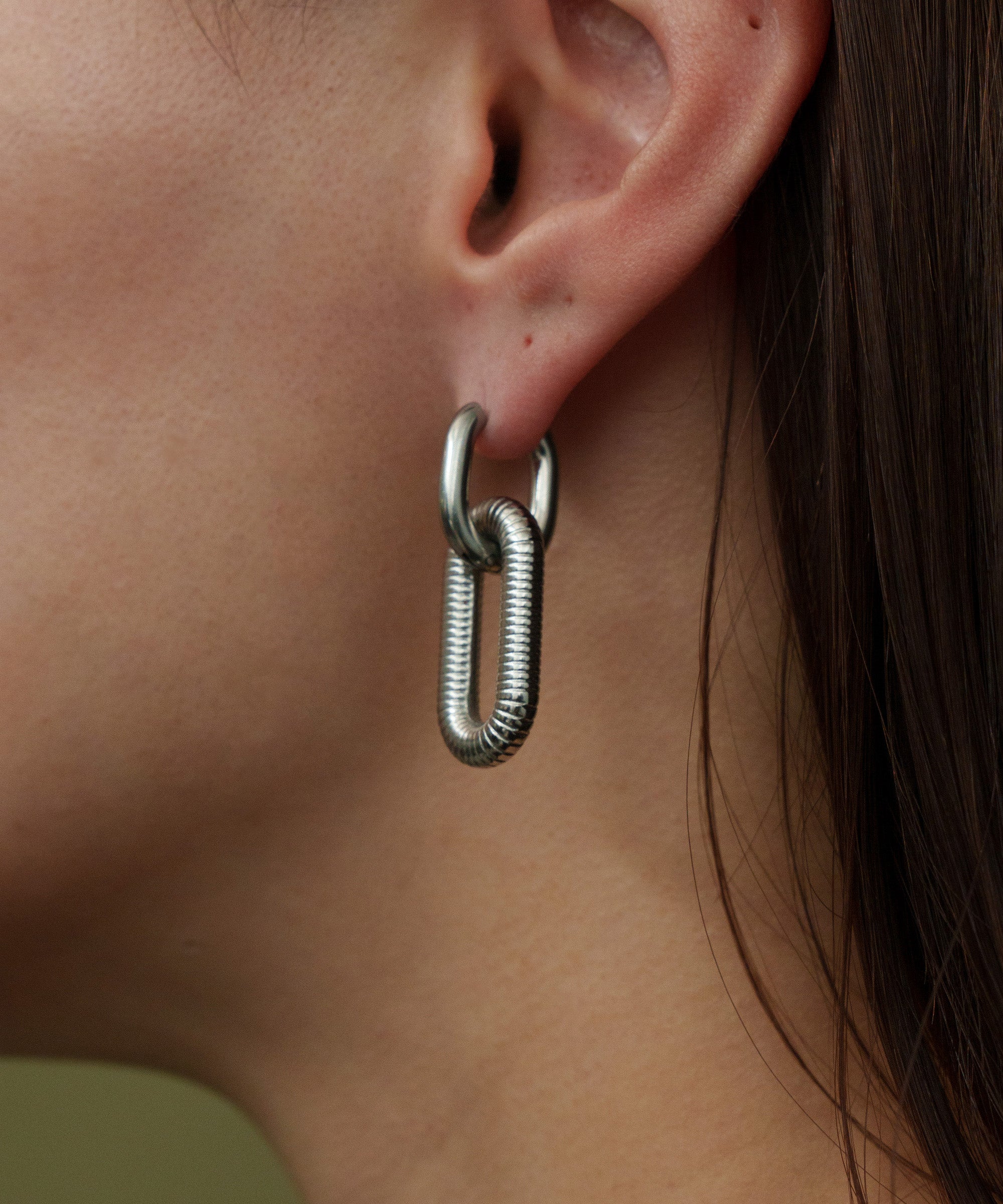 22k9Pピアス HERRINGBONE CHAIN PIERCED EARRINGS(L)(2JP0976)K10 ピアス｜スター