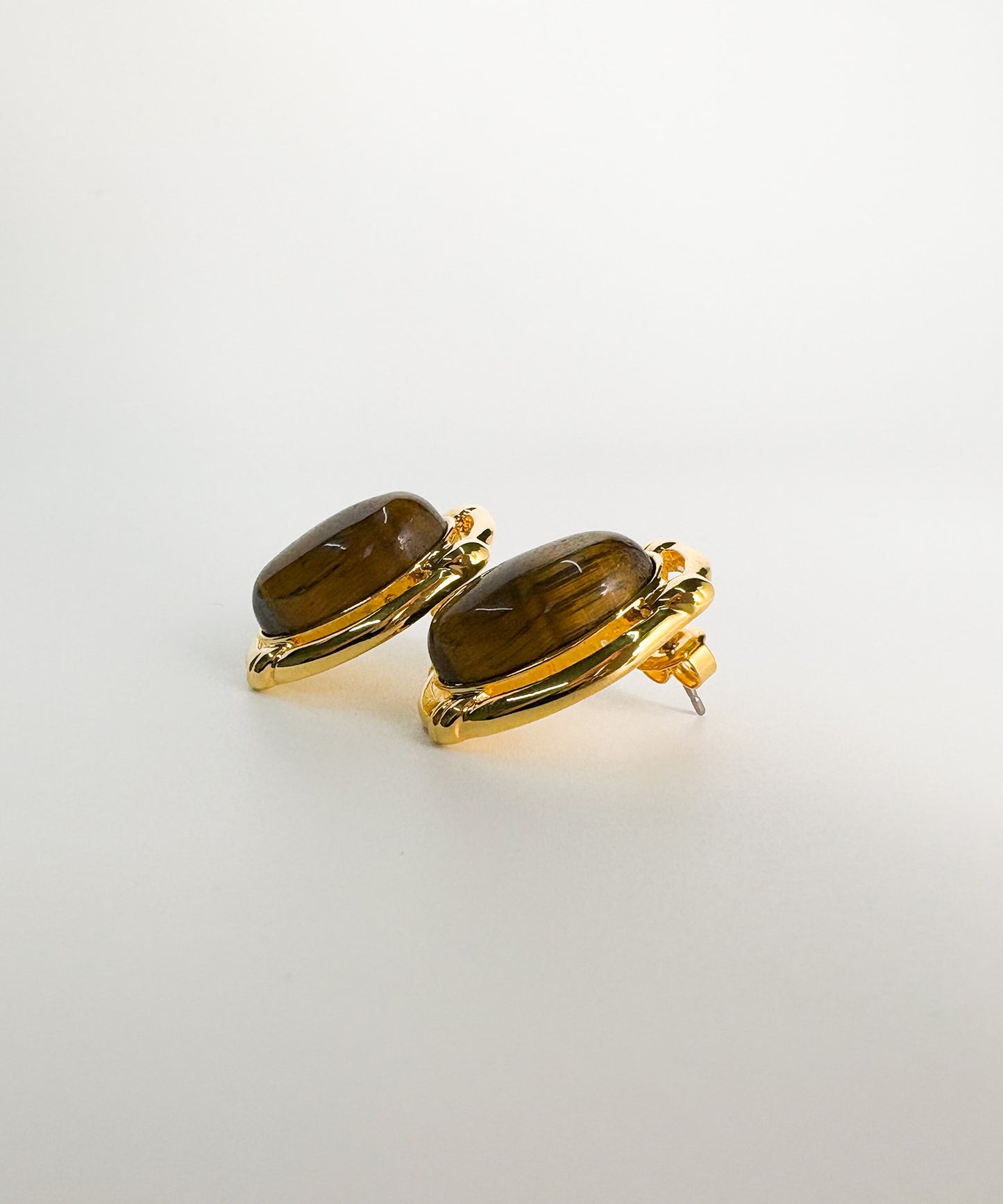 ストーンヴィンテージピアス【Brown】
