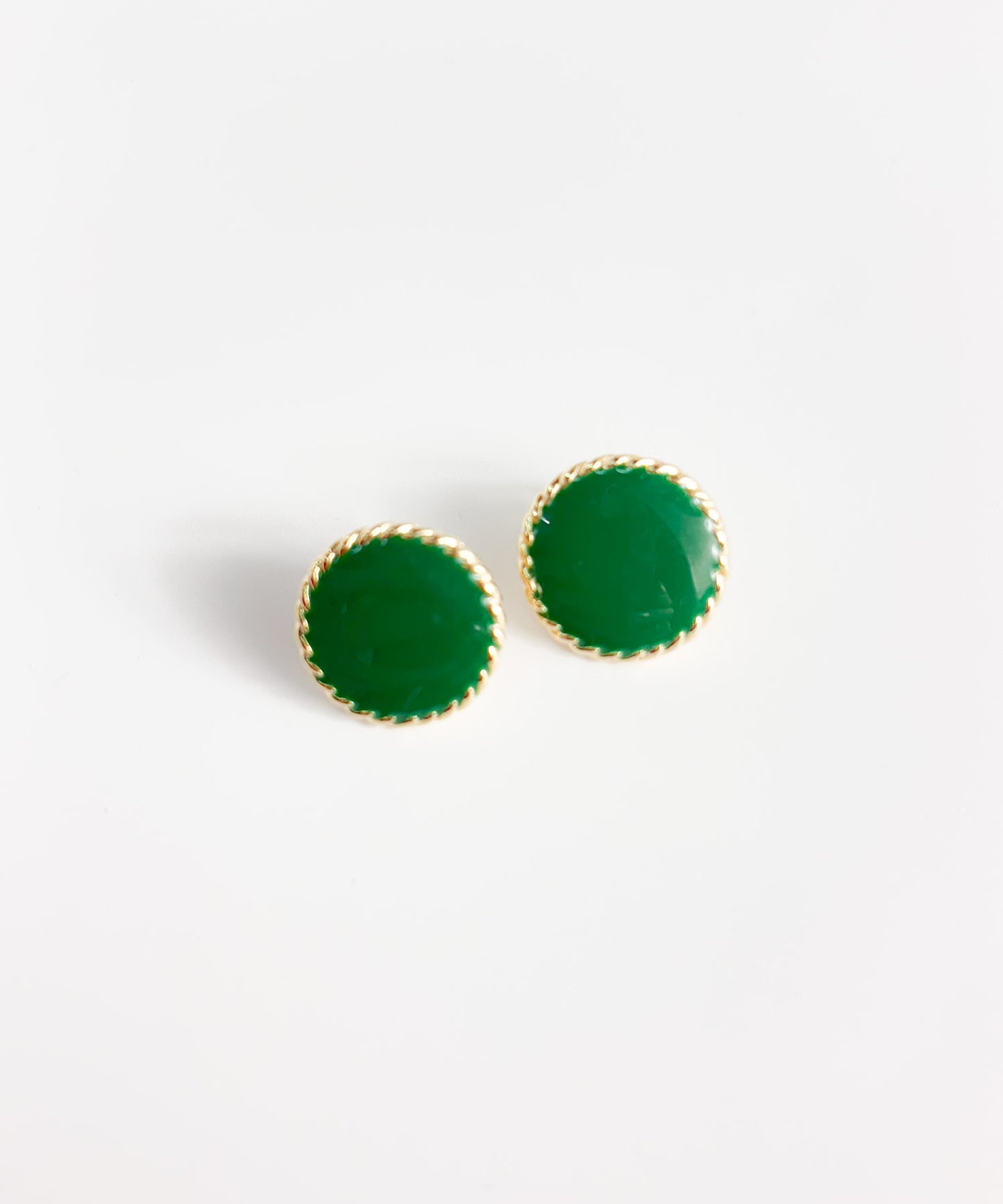 サークルカラーストーンピアス【Green】
