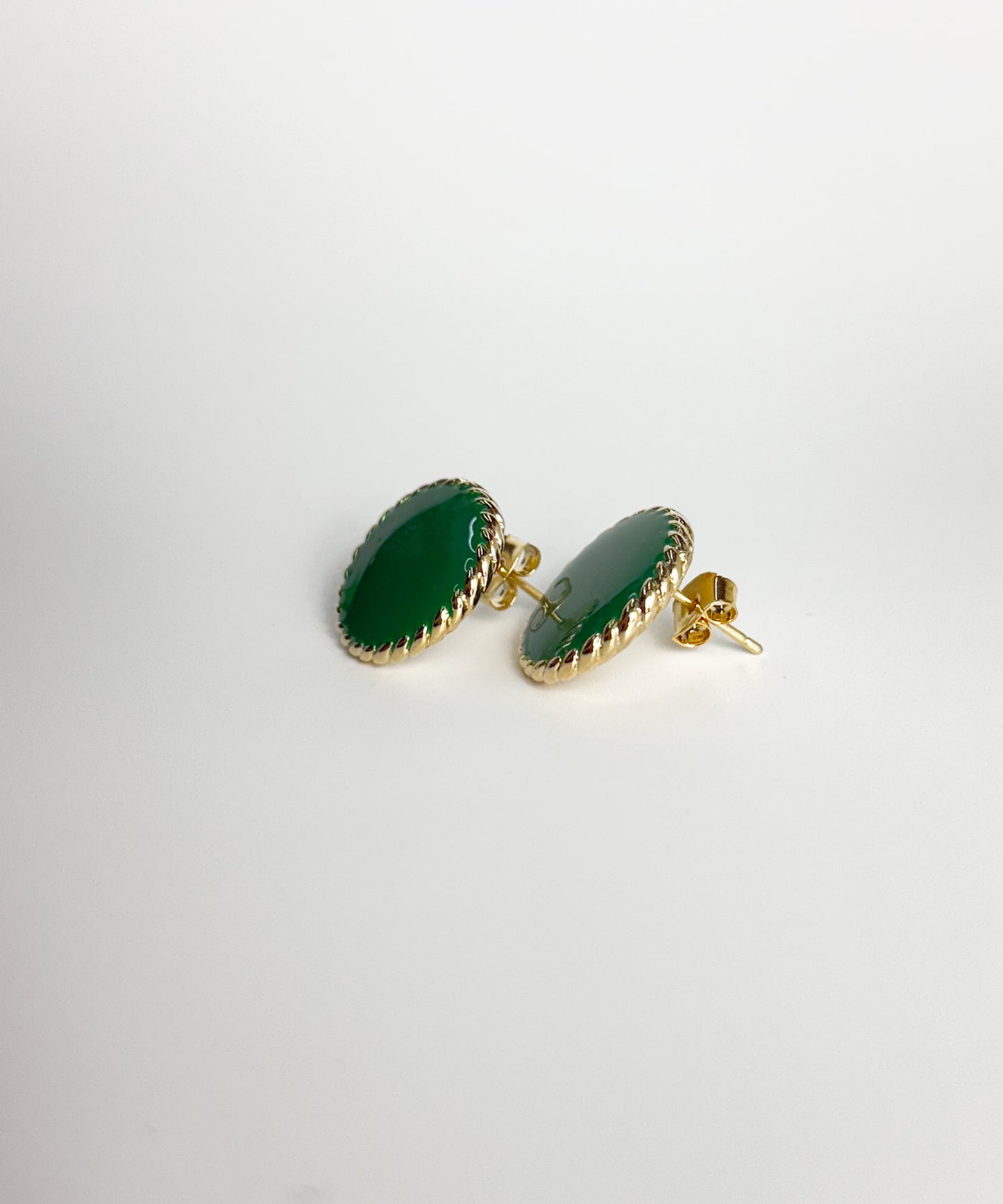 サークルカラーストーンピアス【Green】
