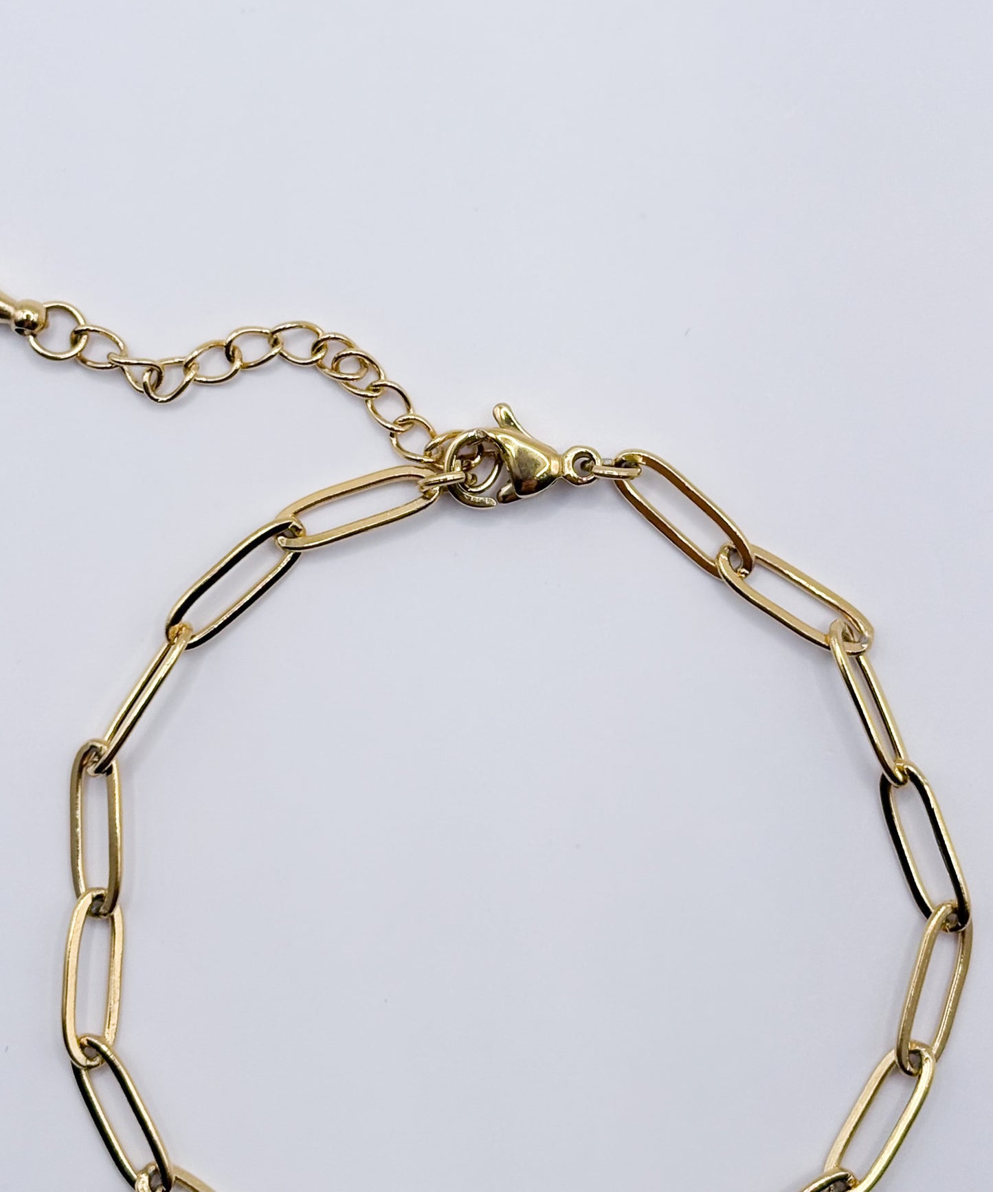 ワンハートオーバルチェーンブレスレット【Gold】