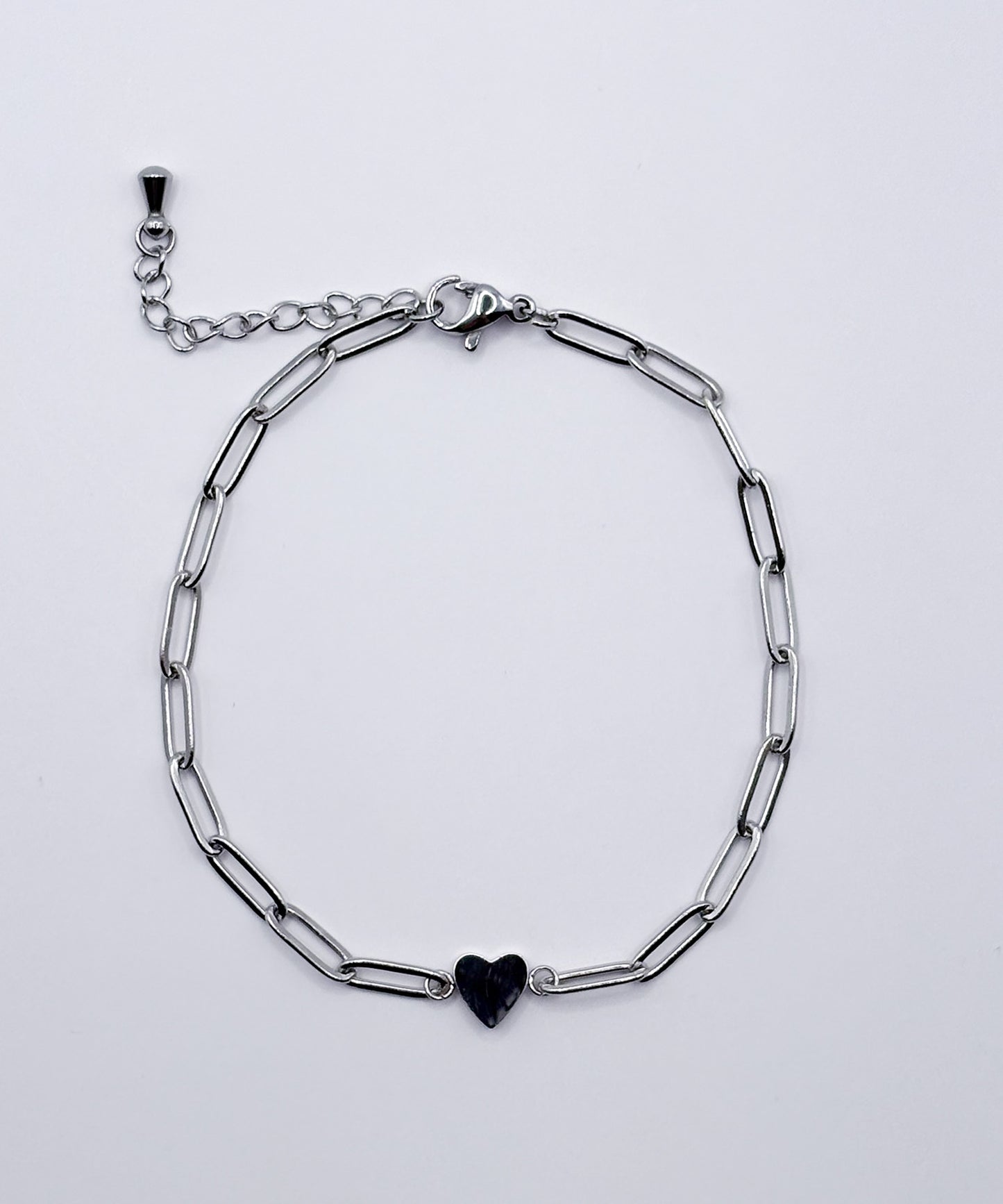 ワンハートオーバルチェーンブレスレット【Silver】