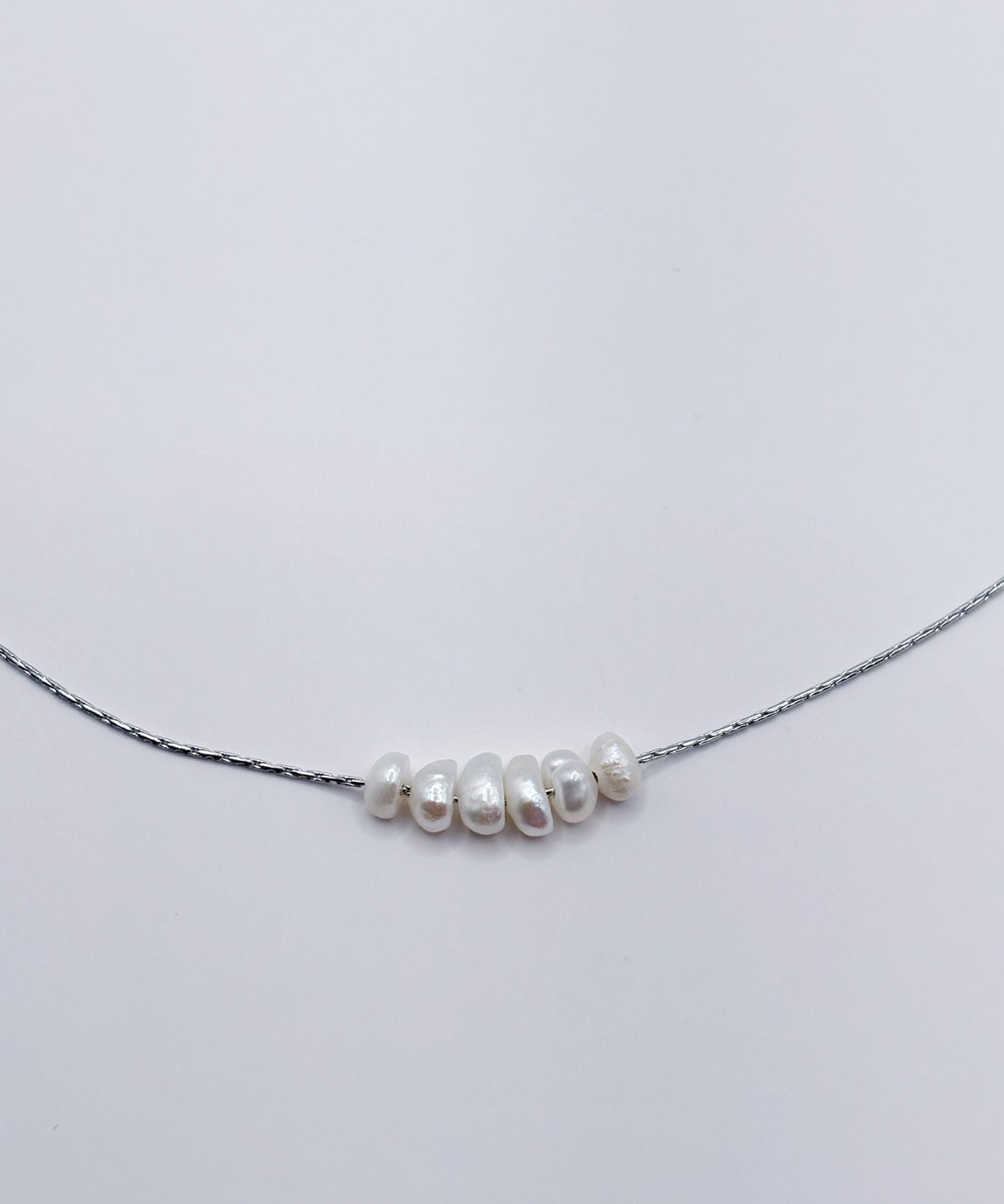 スモールバロックパールライクネックレス【Silver】