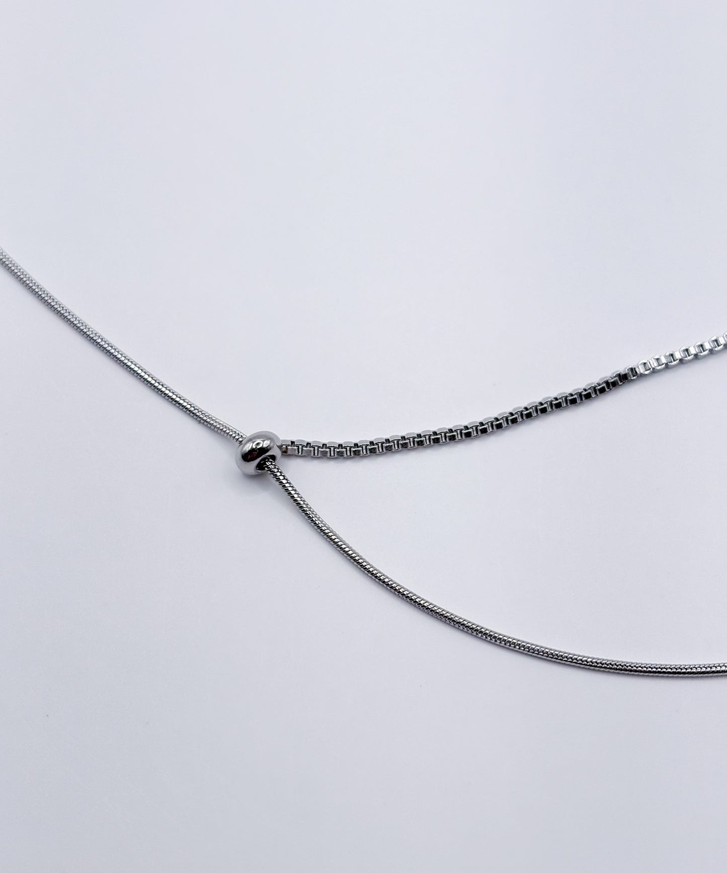 2パターンドッキングY字ネックレス【Silver】