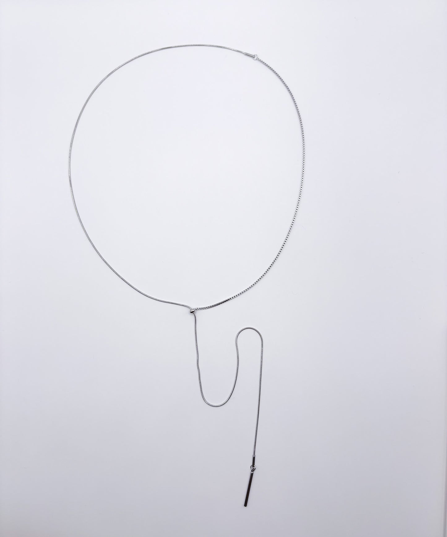 2パターンドッキングY字ネックレス【Silver】