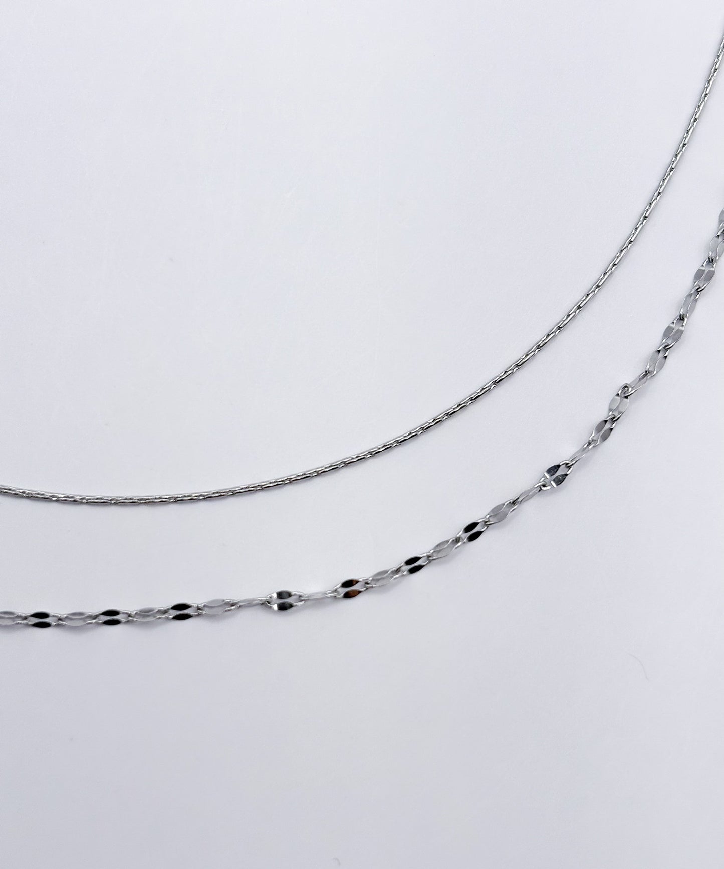 デザインチェーン2連ネックレス【Silver】