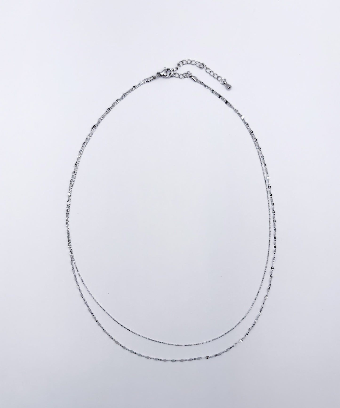 デザインチェーン2連ネックレス【Silver】