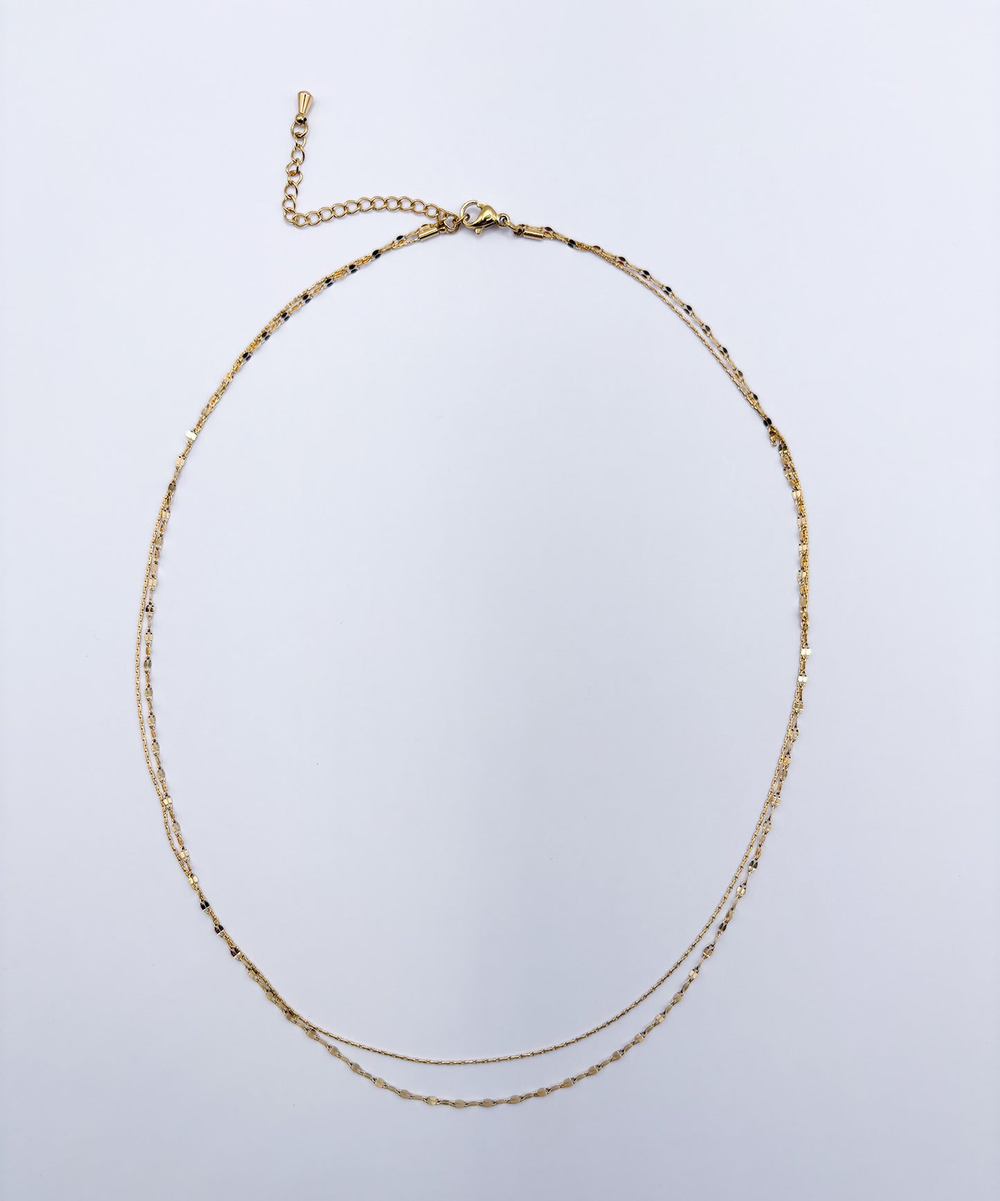 デザインチェーン2連ネックレス【Gold】