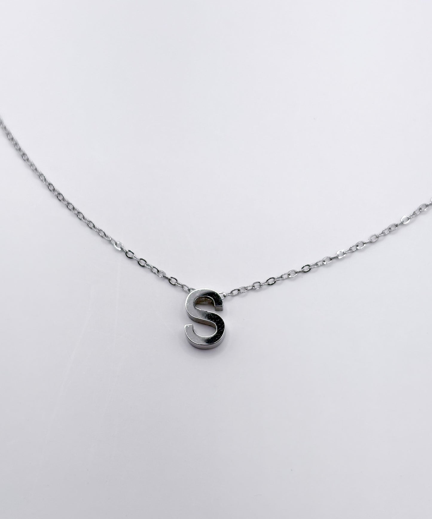 スモールイニシャルネックレス【Silver】