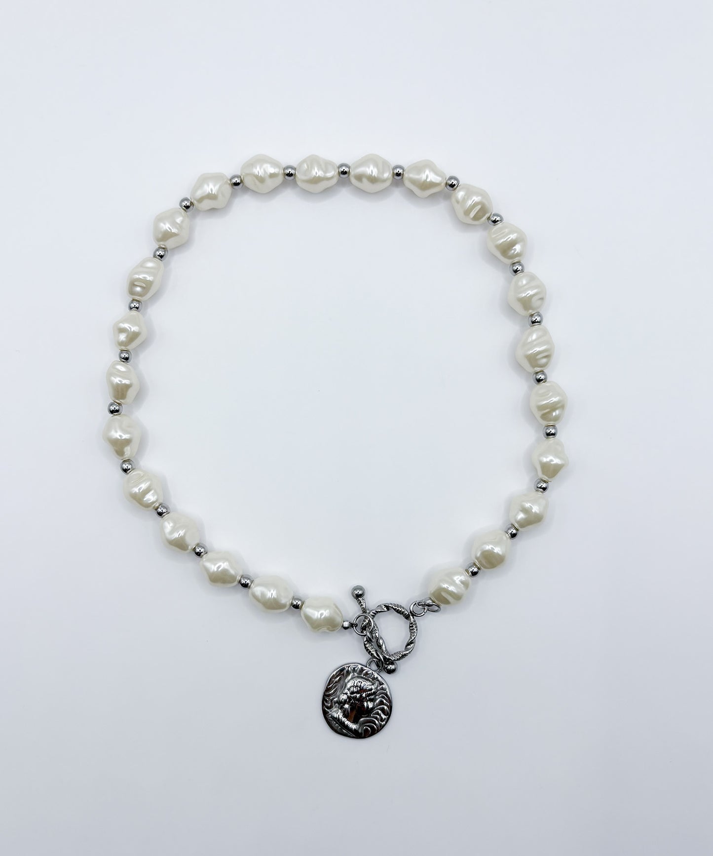パールライクコインマンテルネックレス【Silver】