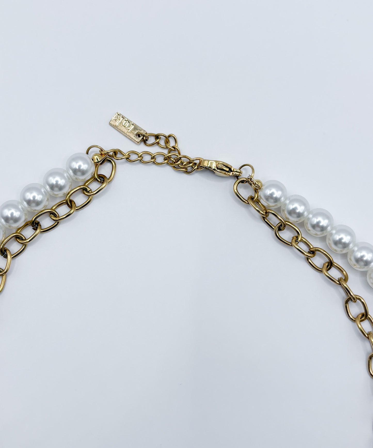 チェーンパールレイヤードネックレス【Gold】