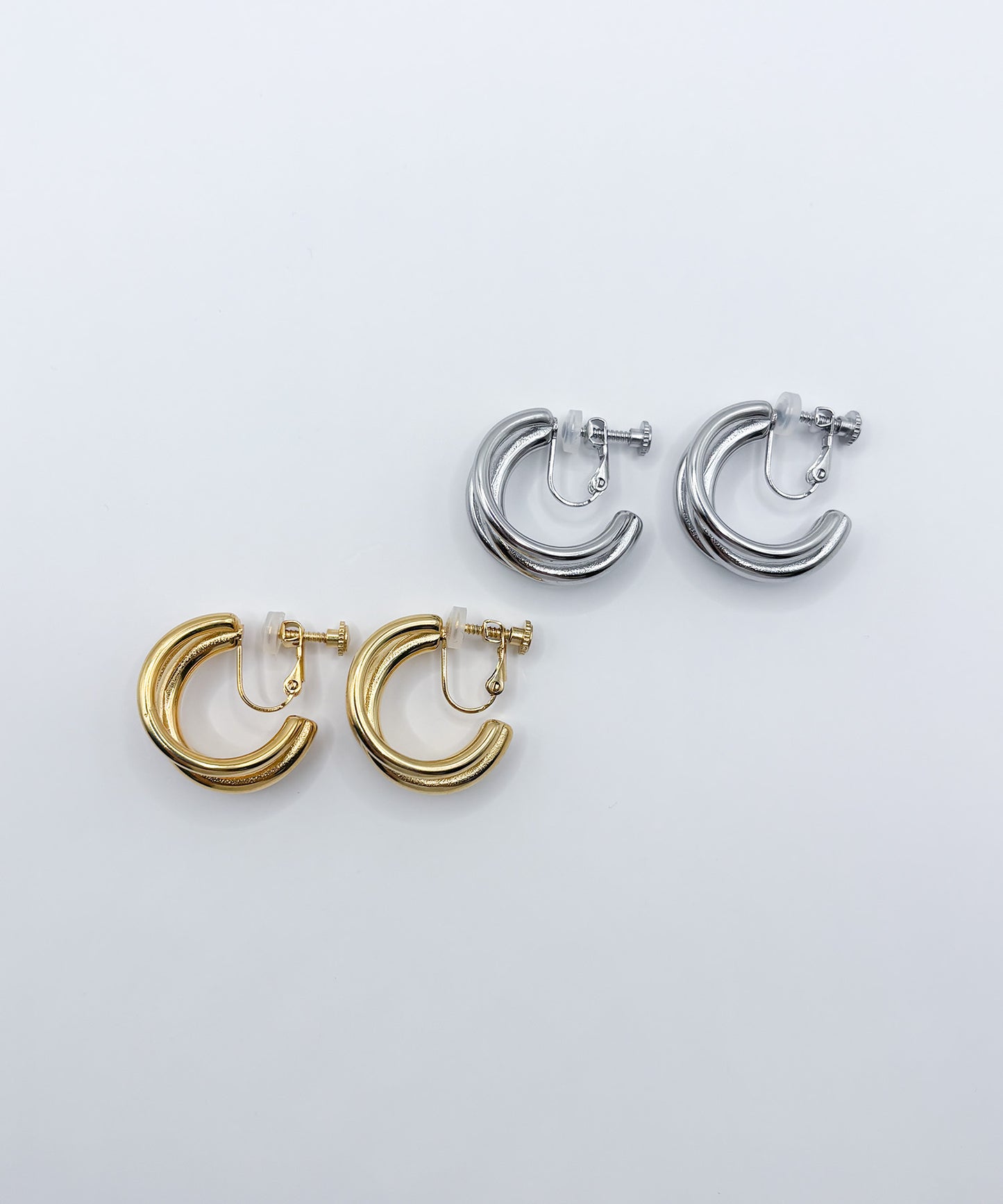 3連ドッキングCカーブイヤリング【Gold】
