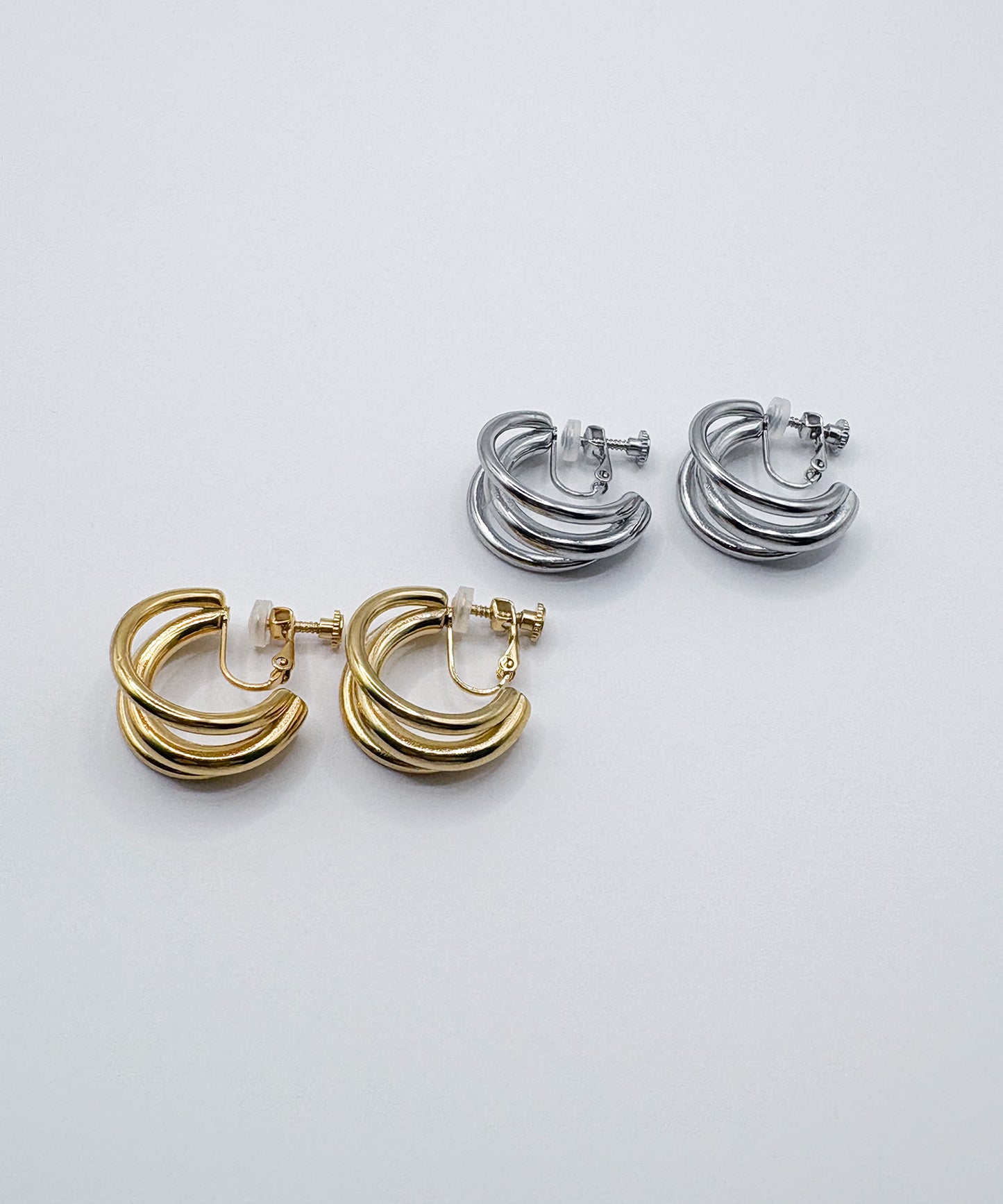 3連ドッキングCカーブイヤリング【Silver】