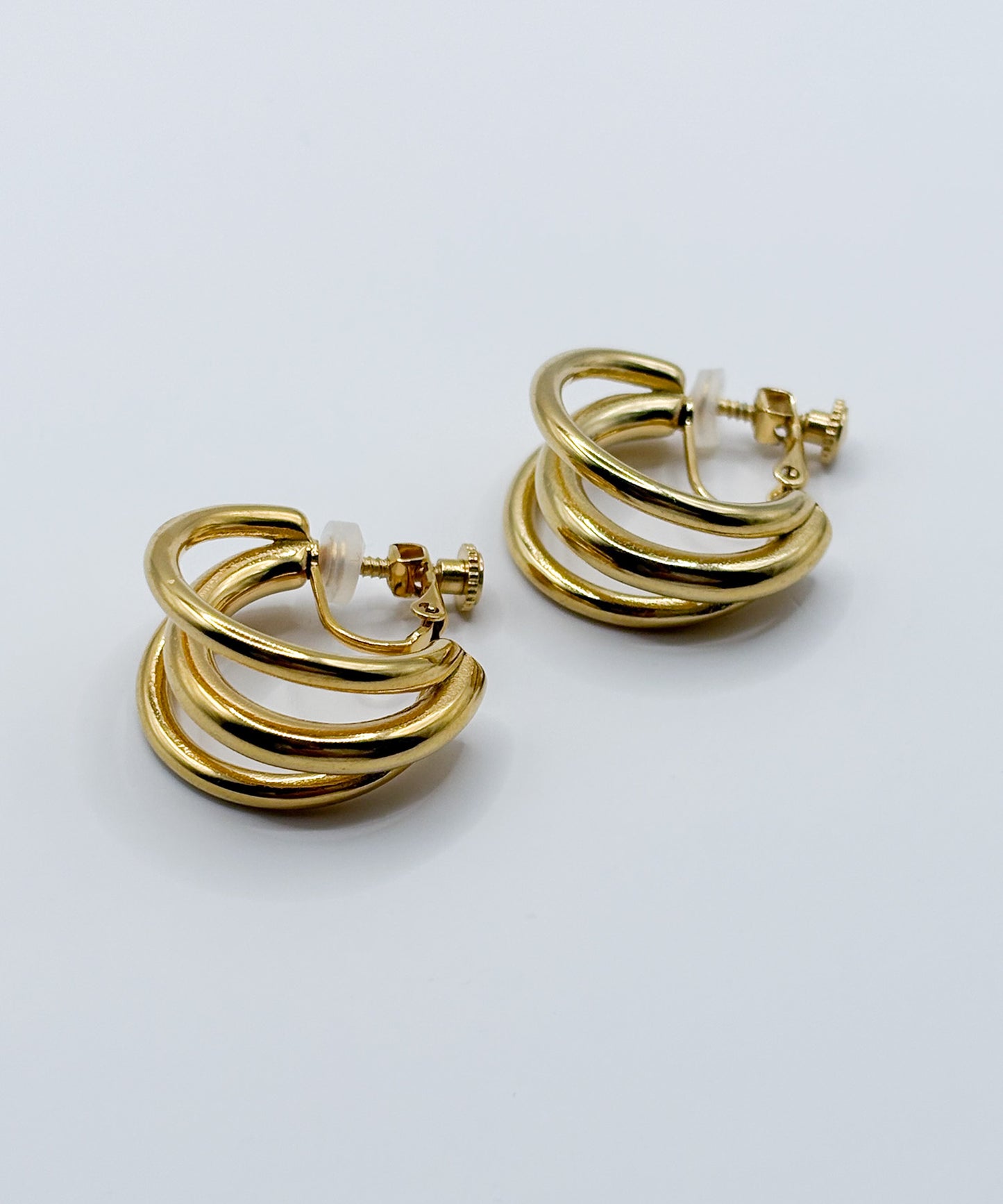 3連ドッキングCカーブイヤリング【Gold】