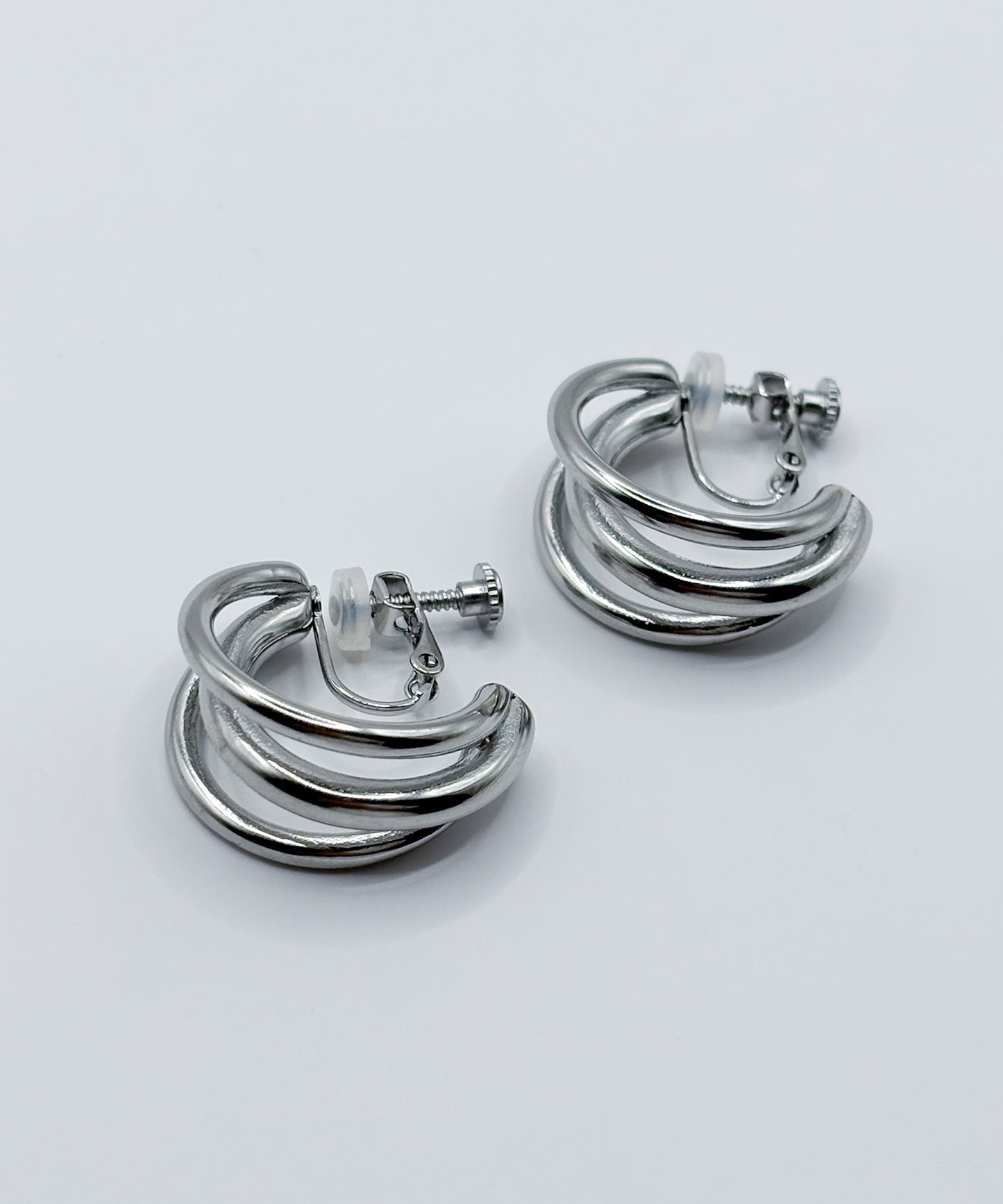 3連ドッキングCカーブイヤリング【Silver】