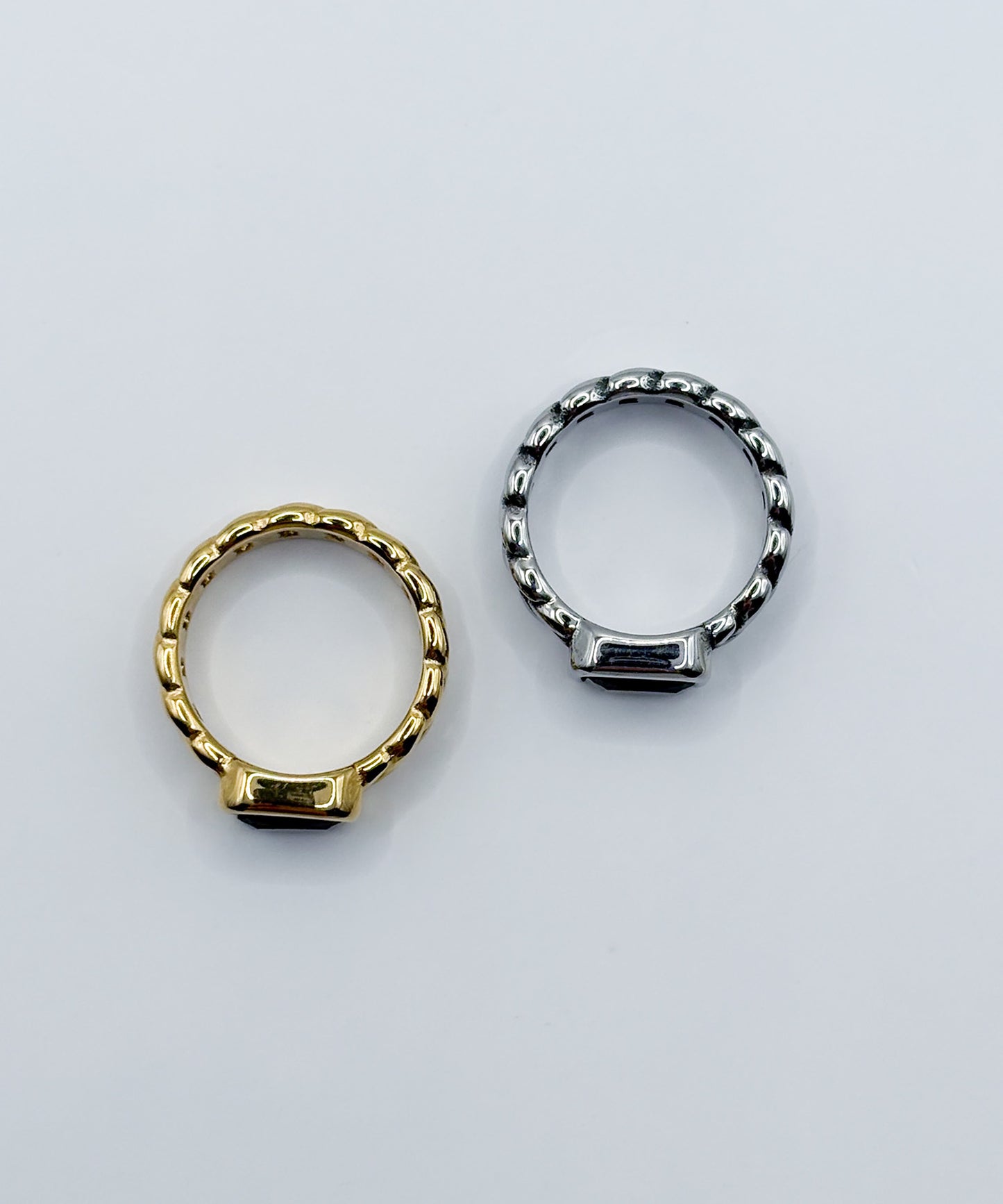 ブラックストーンチェーンリング【Silver】