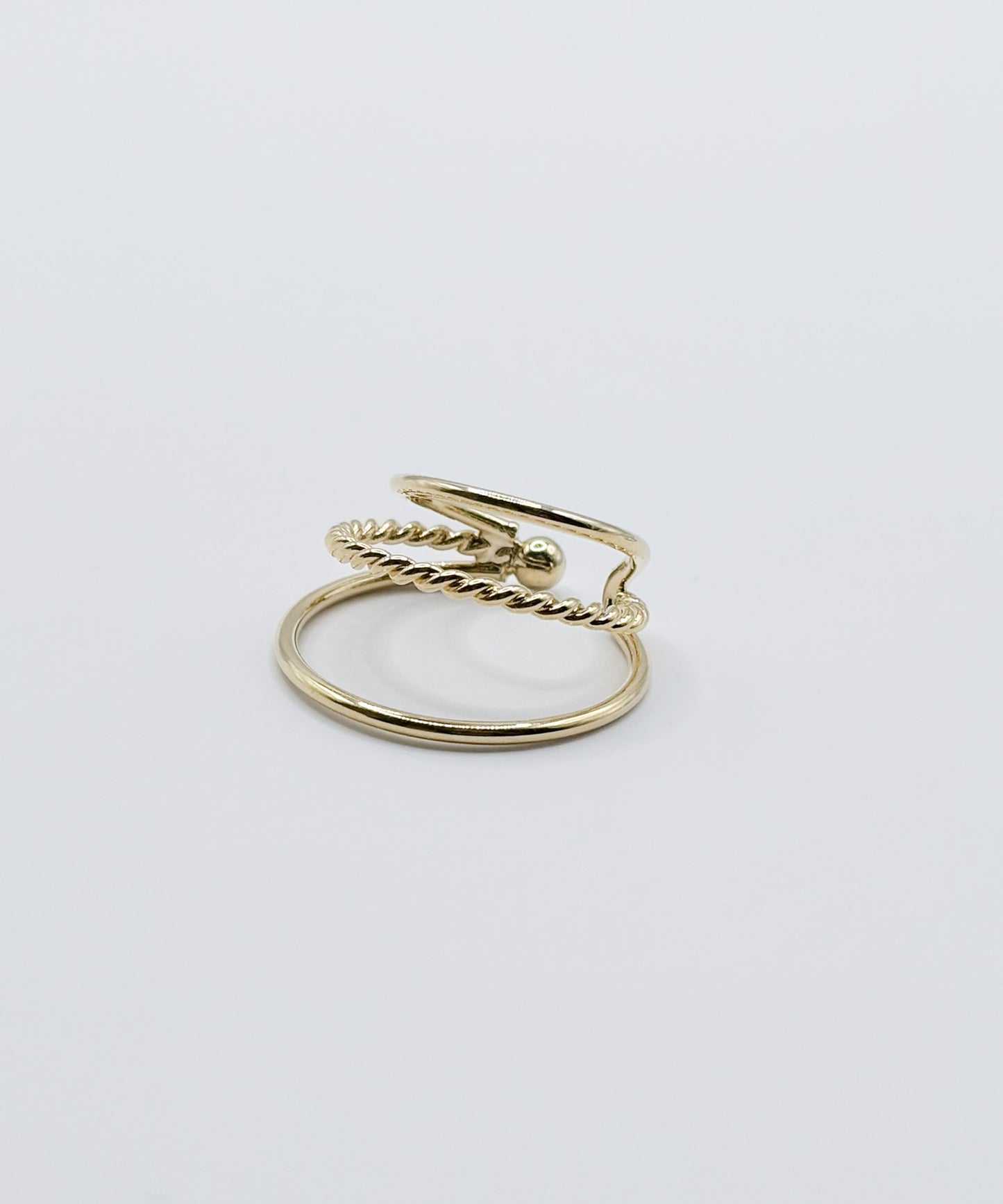 センターツイスト3連イヤーカフ（左用）【Gold】