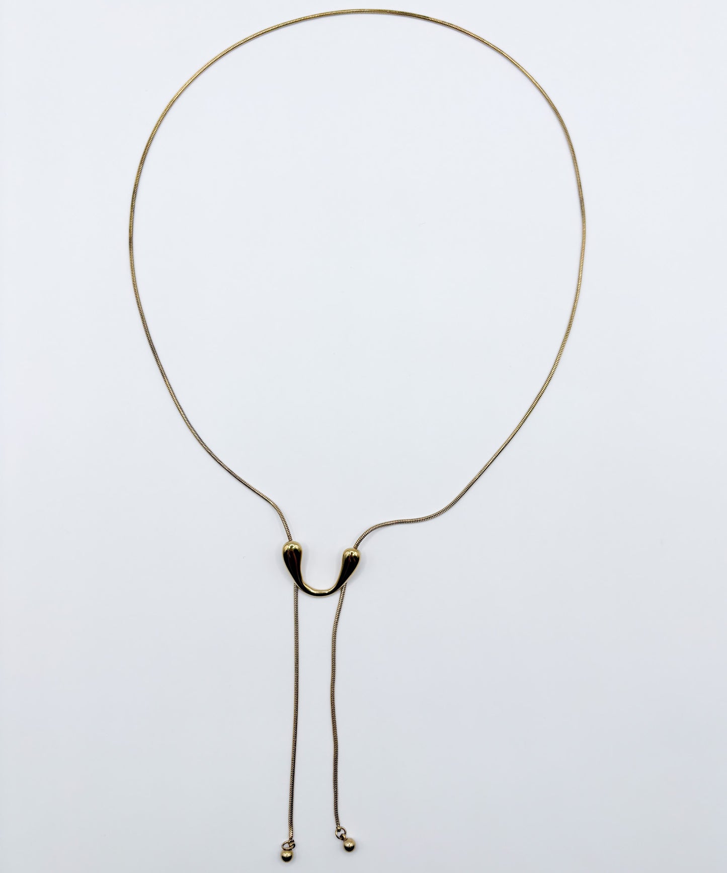 Uプレートループタイネックレス【Gold】