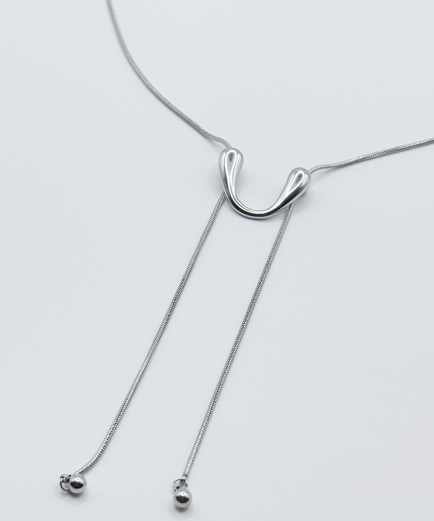 Uプレートループタイネックレス【Silver】