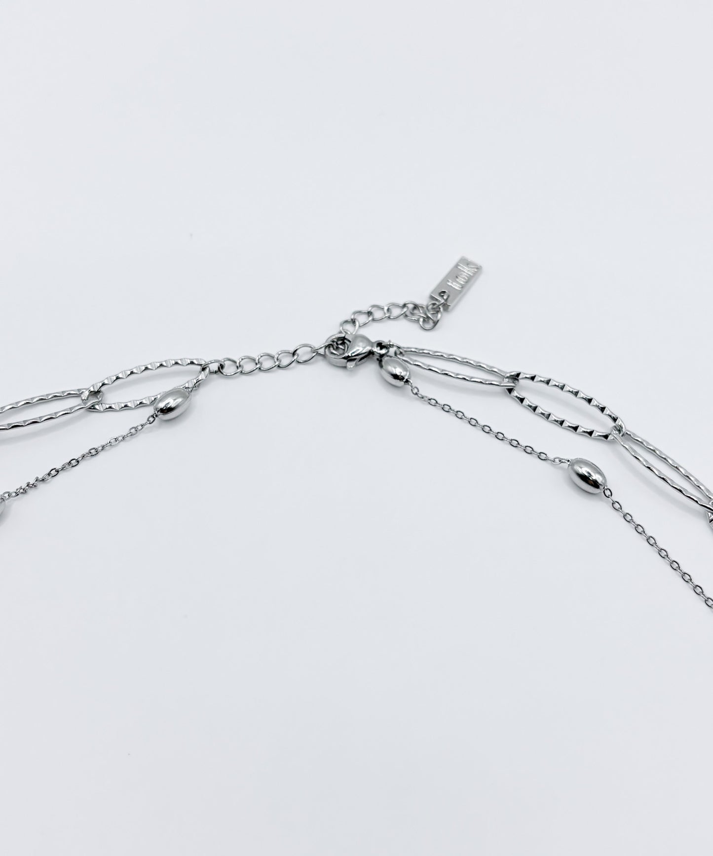 オーバルインターバルチェーンネックレス【Silver】