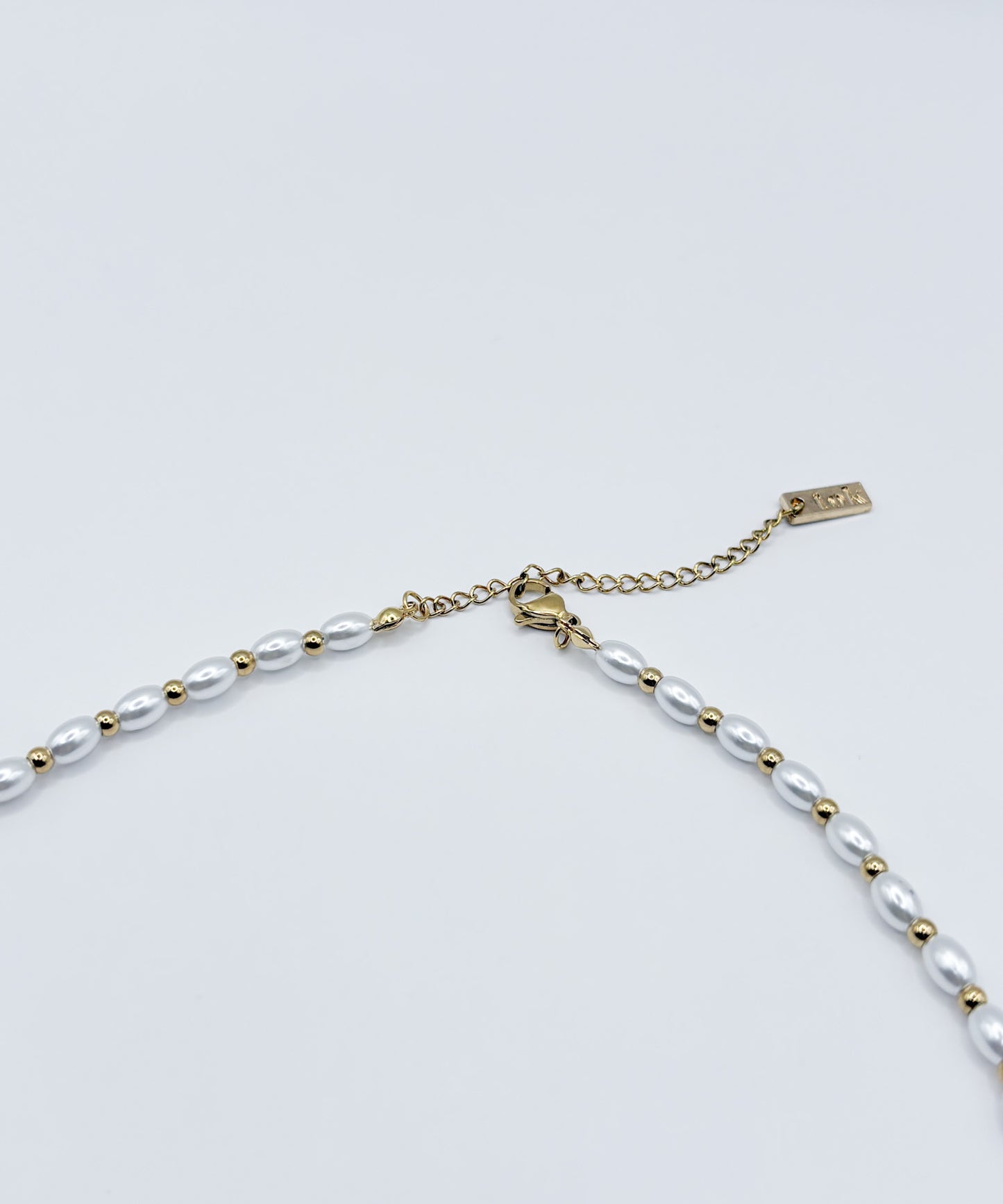 パールライクチェーンハートトップネックレス【Gold】