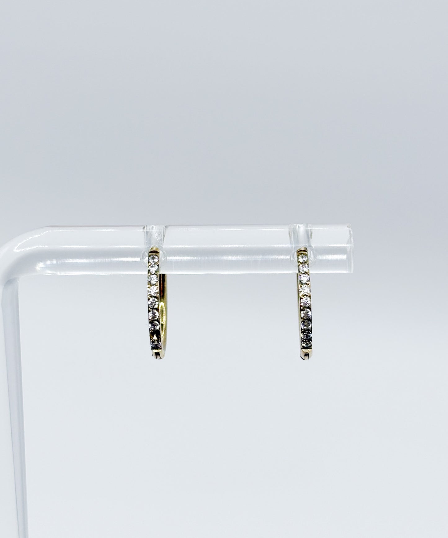 10mmストーンフープピアス【Gold】