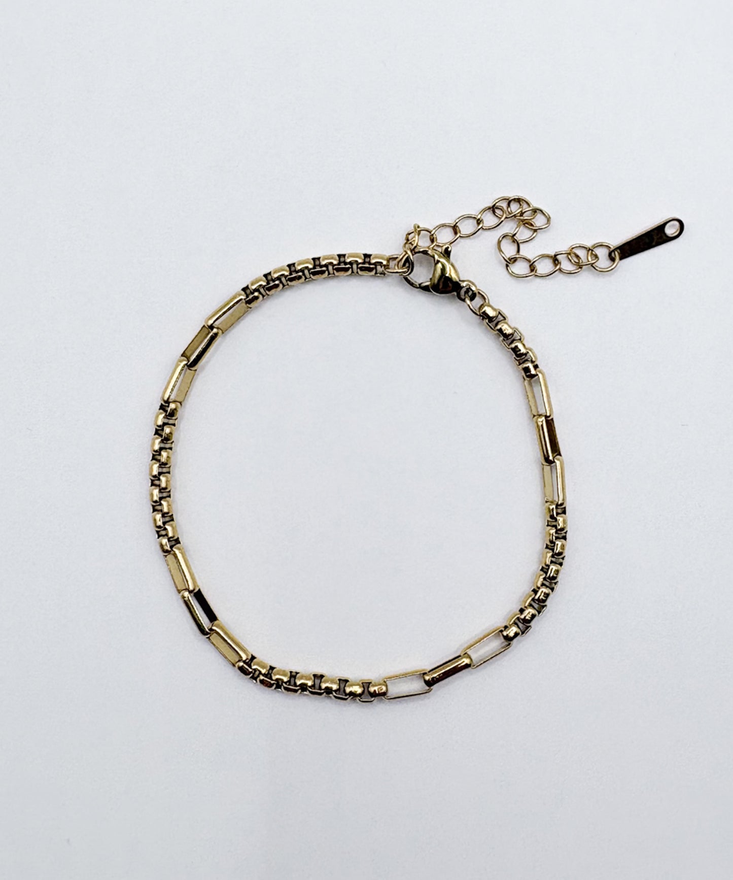 インターバルスクエアチェーンブレスレット【Gold】