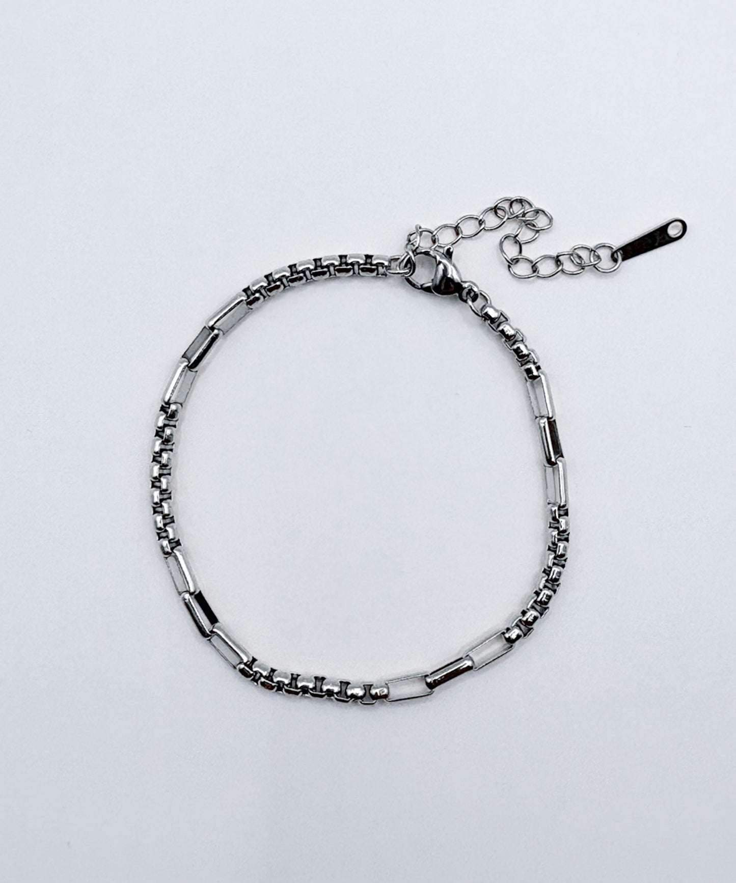 インターバルスクエアチェーンブレスレット【Silver】