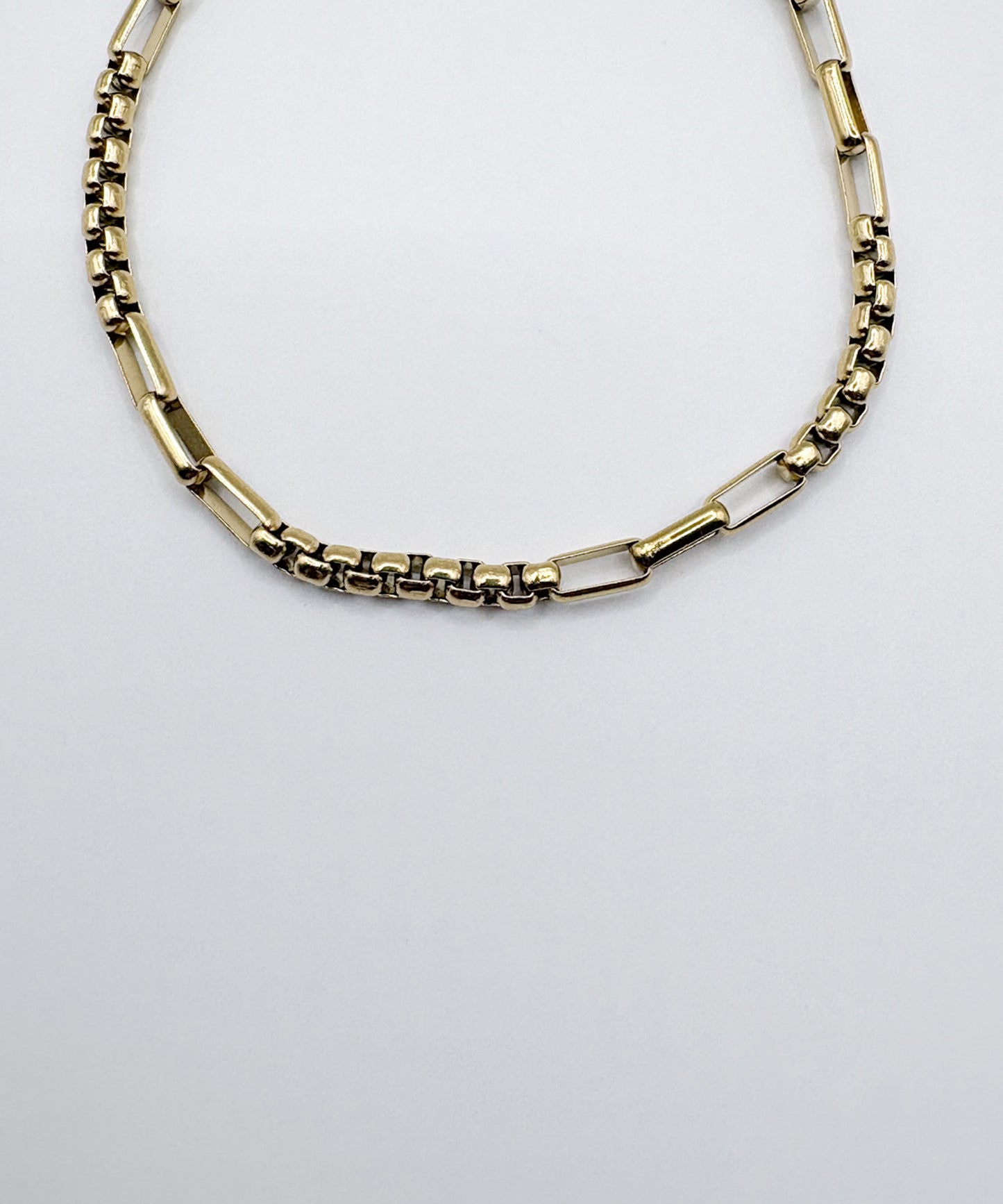 インターバルスクエアチェーンブレスレット【Gold】