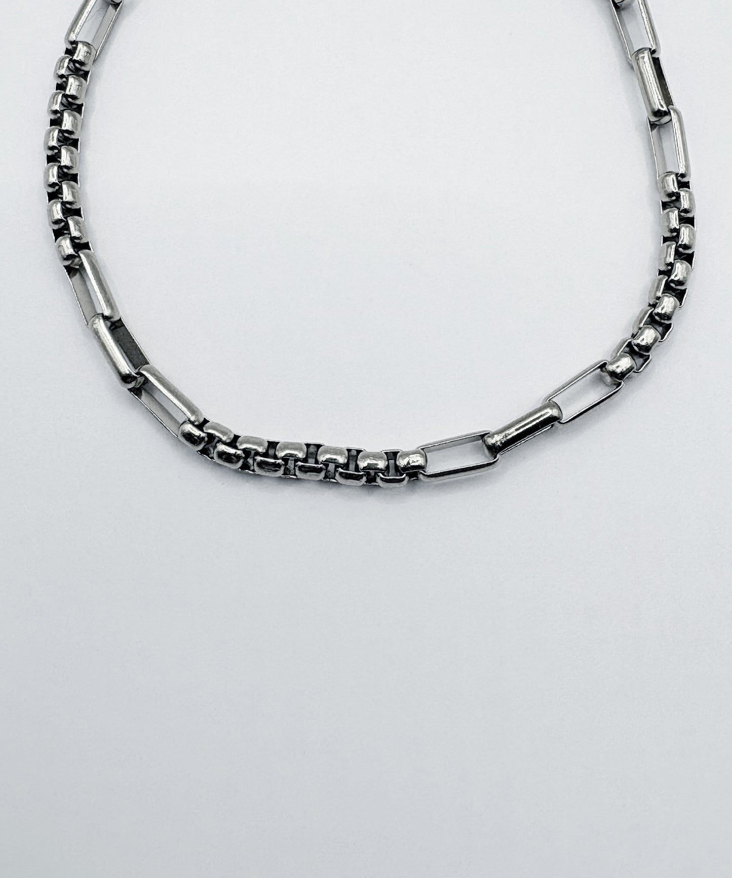 インターバルスクエアチェーンブレスレット【Silver】
