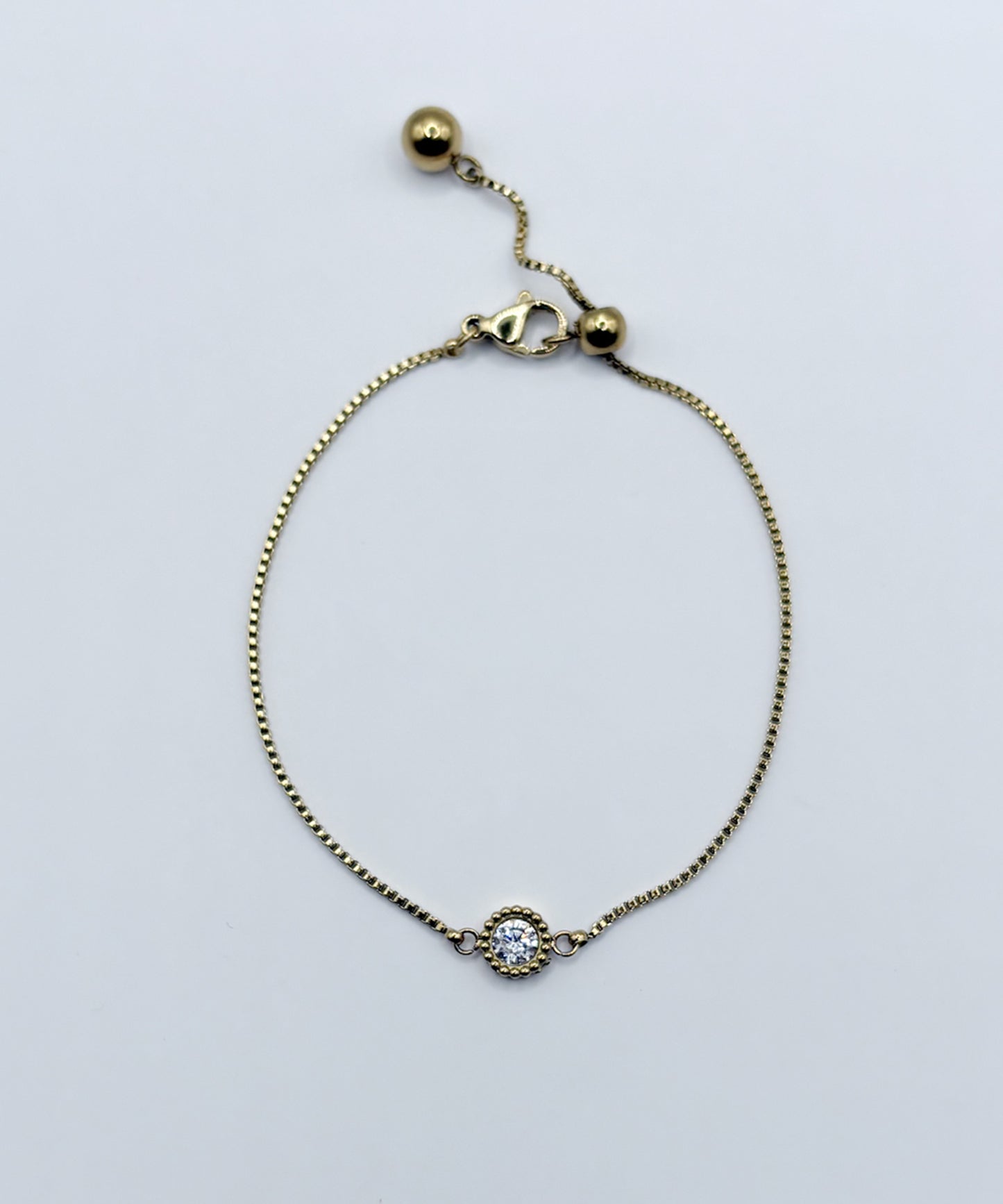 ワンストーンベネチアンチェーンブレスレット【Gold】