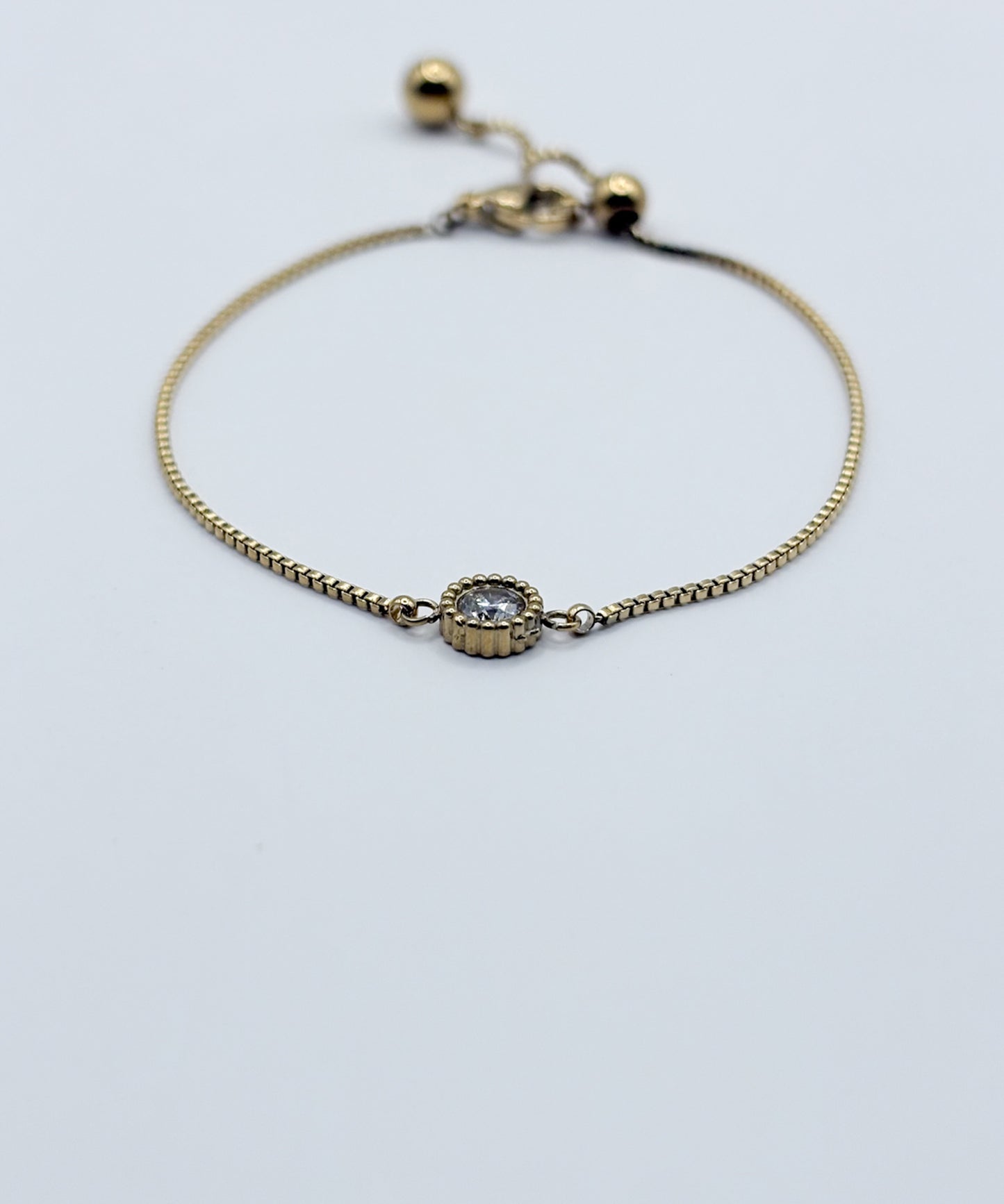 ワンストーンベネチアンチェーンブレスレット【Gold】