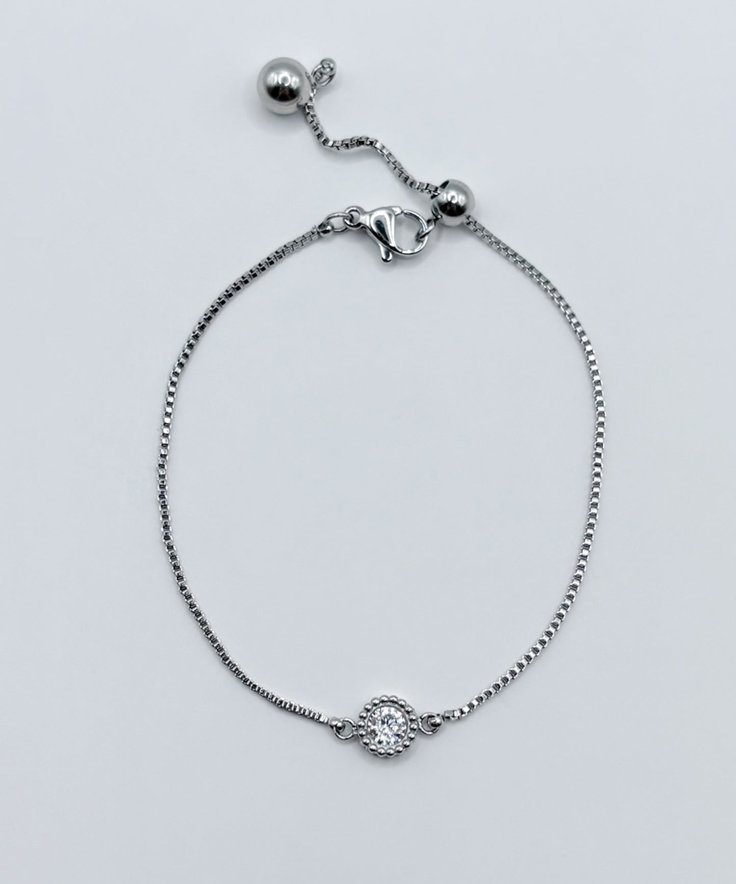 ワンストーンベネチアンチェーンブレスレット【Silver】