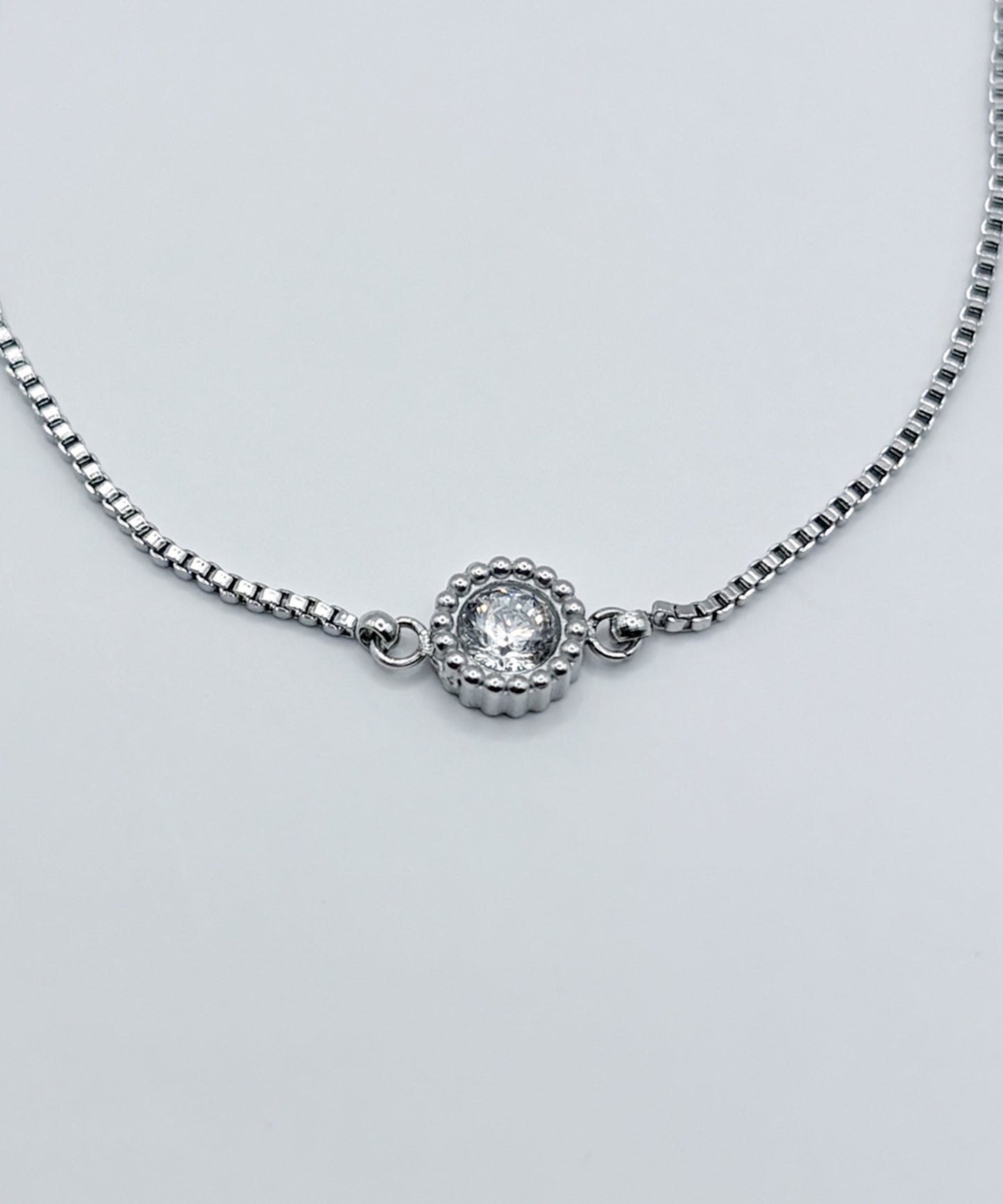 ワンストーンベネチアンチェーンブレスレット【Silver】