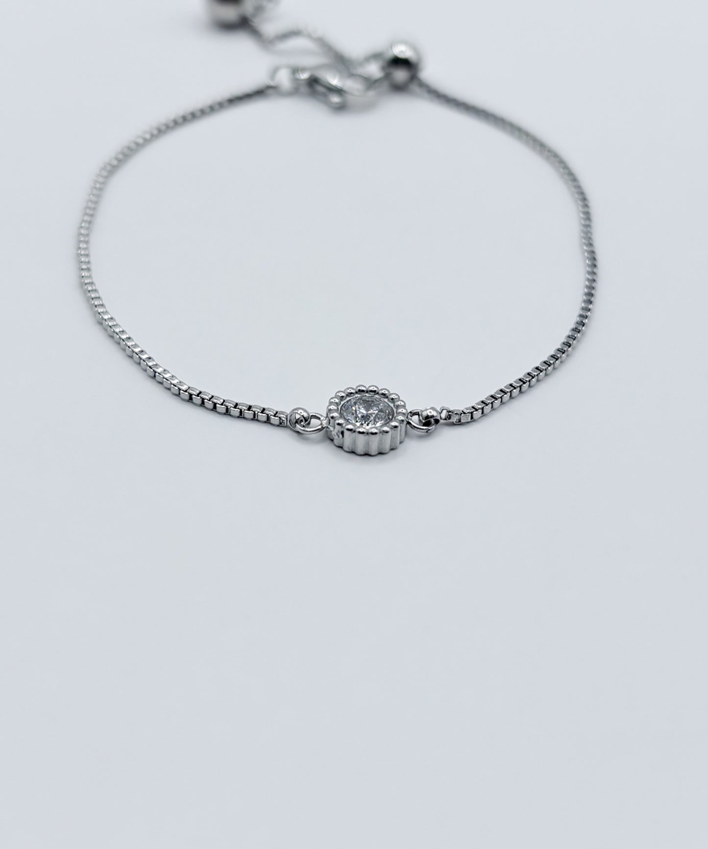 ワンストーンベネチアンチェーンブレスレット【Silver】