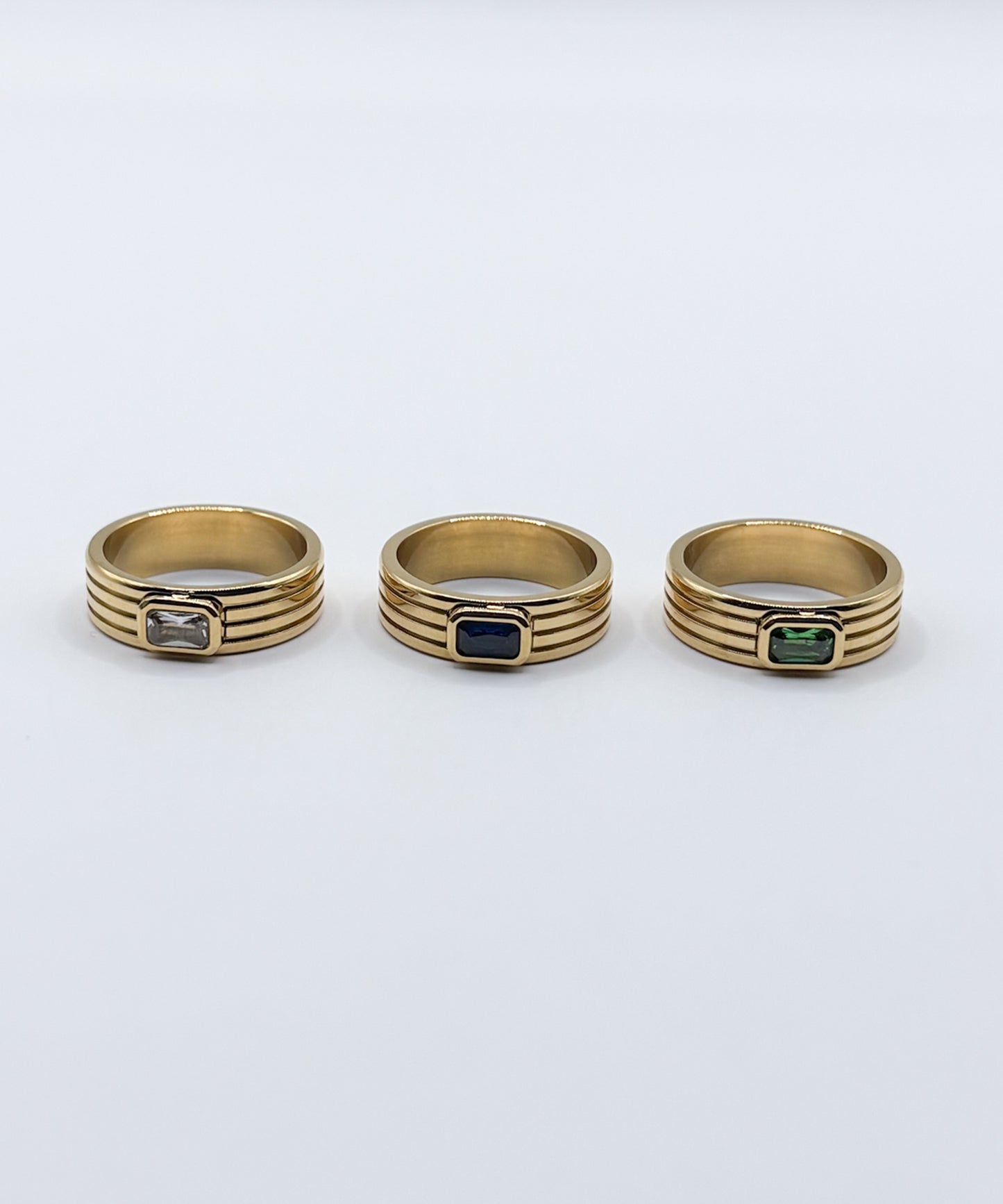 ストーンヴィンテージラインリング【Gold×Navy】