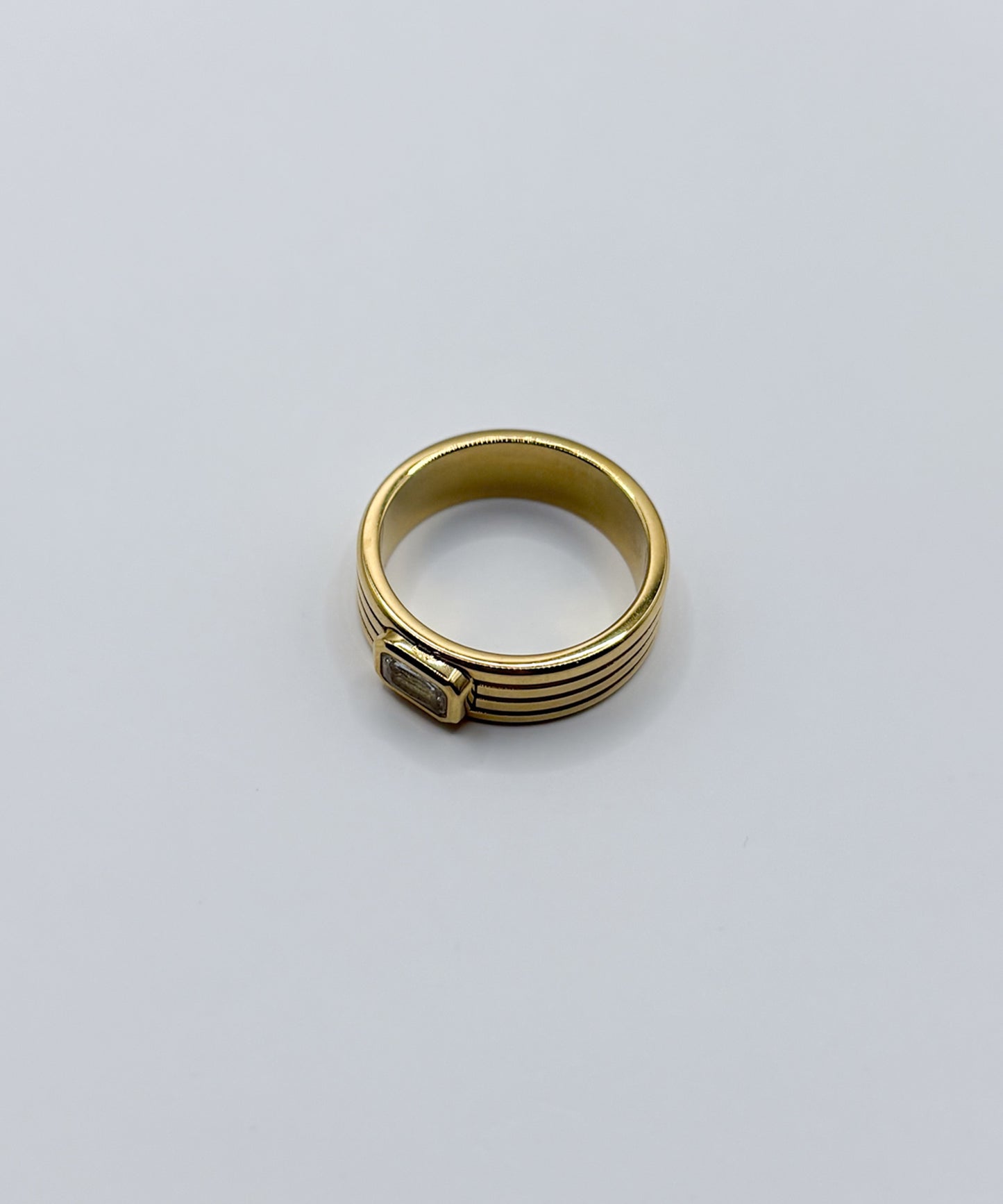 ストーンヴィンテージラインリング【Gold×Clear】