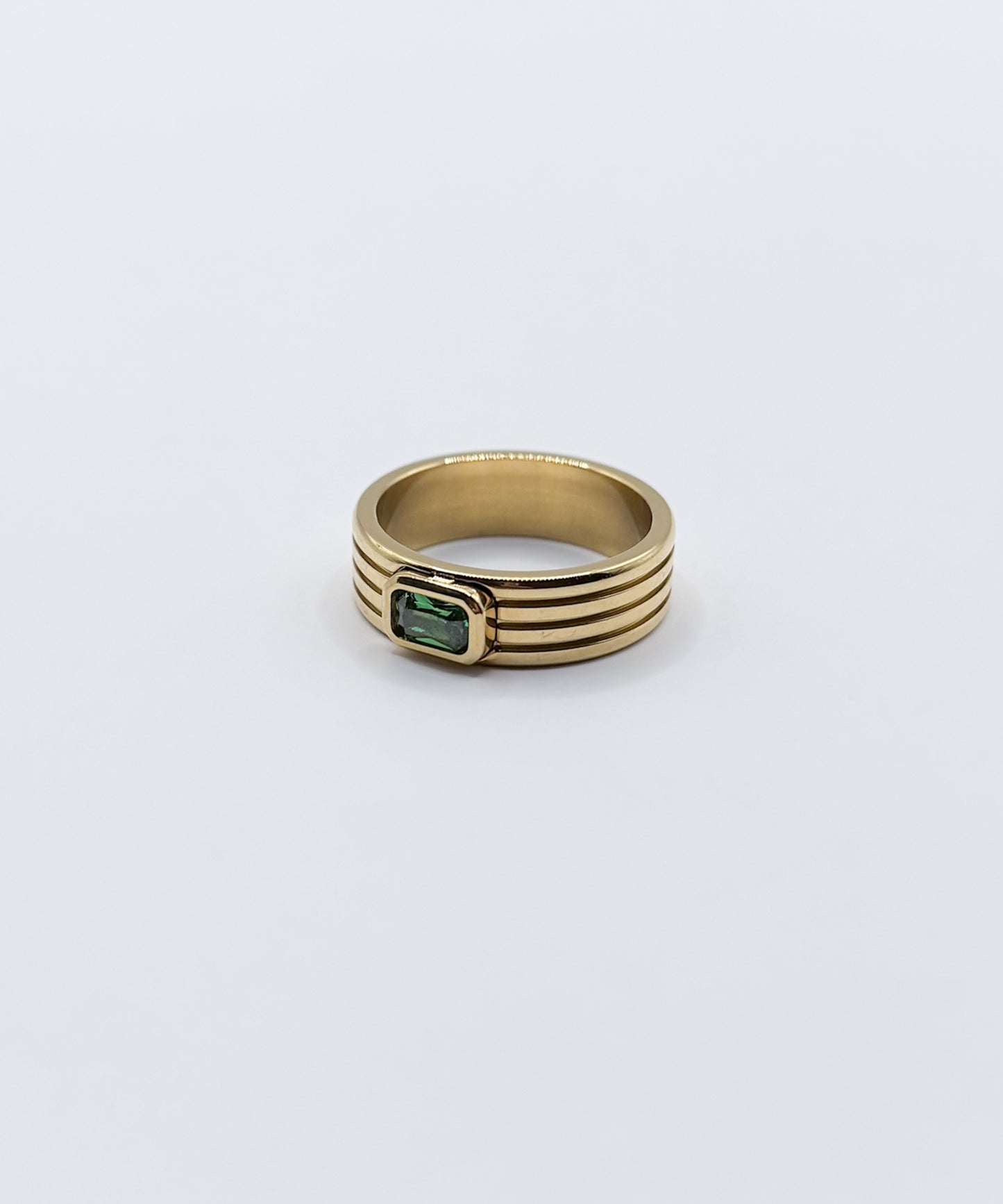 ストーンヴィンテージラインリング【Gold×Green】