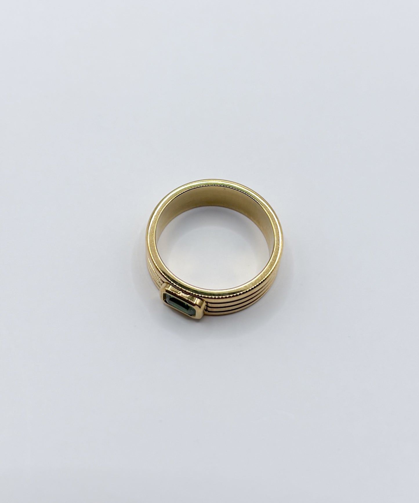 ストーンヴィンテージラインリング【Gold×Green】