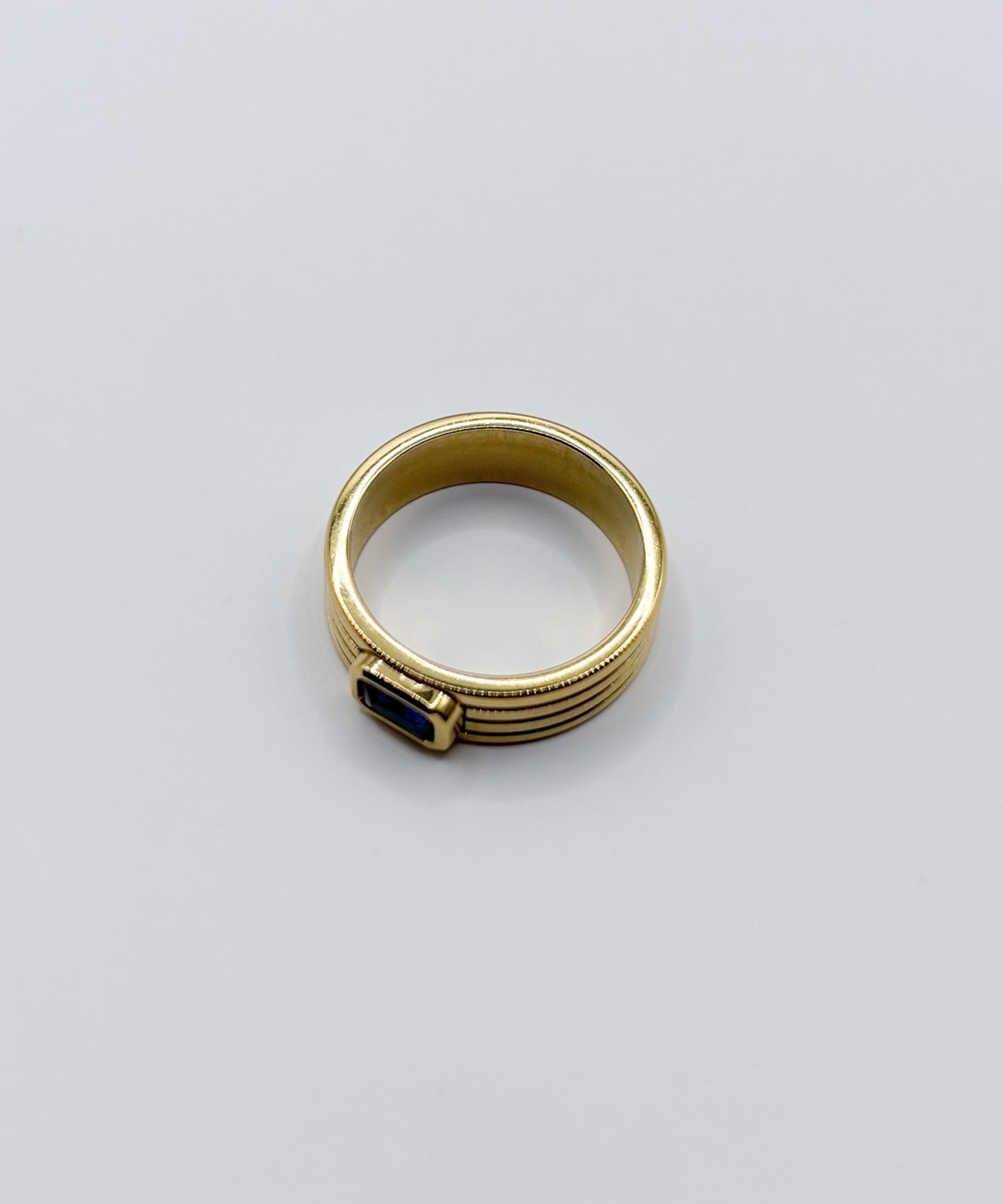 ストーンヴィンテージラインリング【Gold×Navy】