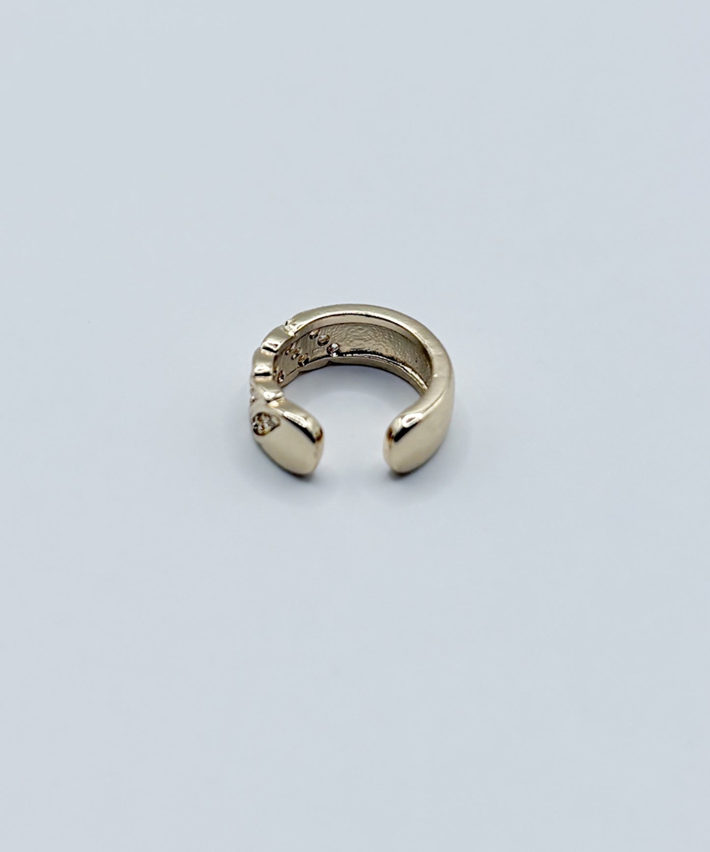 スランテッドラインストーンイヤーカフ【Gold】