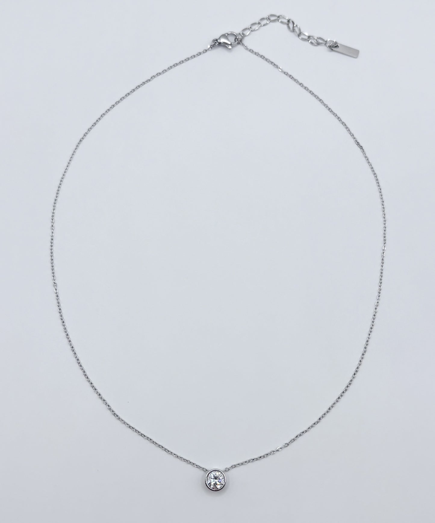 ベーシックラウンドカットストーンネックレス【Silver】