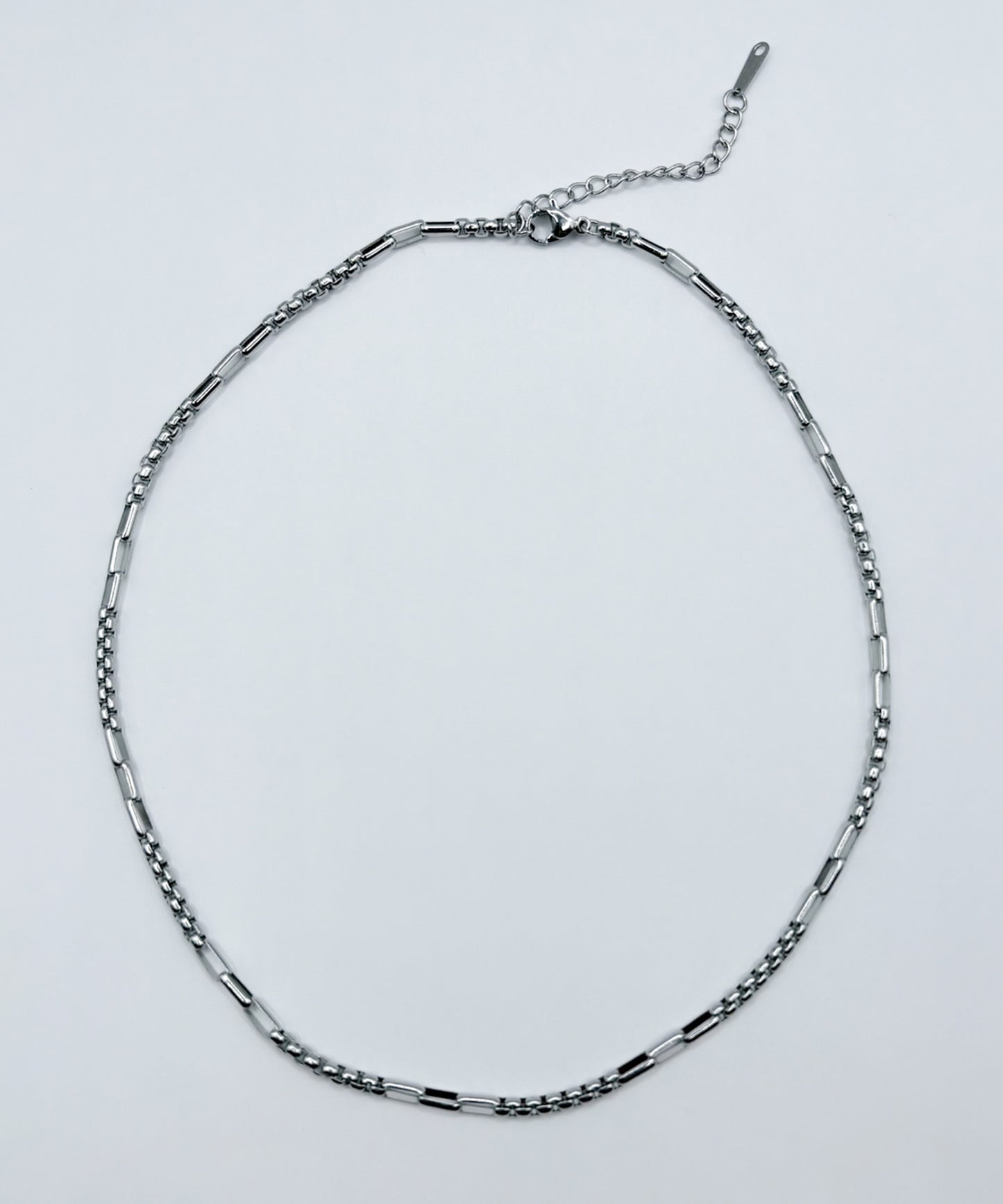 インターバルスクエアチェーンネックレス【Silver】