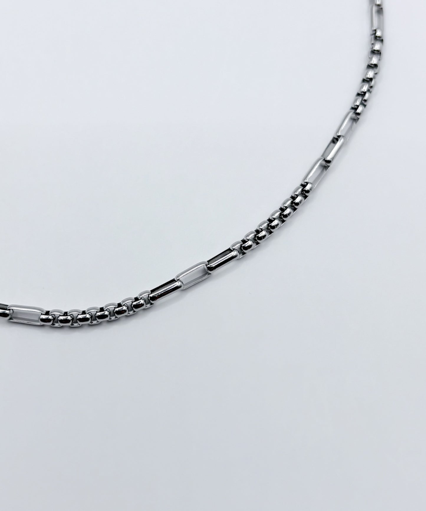 インターバルスクエアチェーンネックレス【Silver】