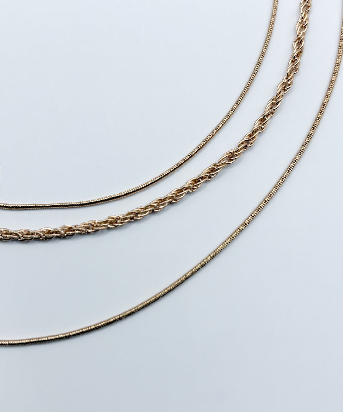 MIXチェーン3セットネックレス【Gold】