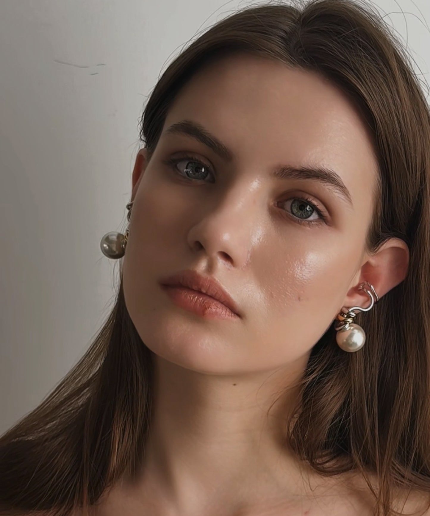 パールライクツイストイヤーカフセット(両耳)【Silver】