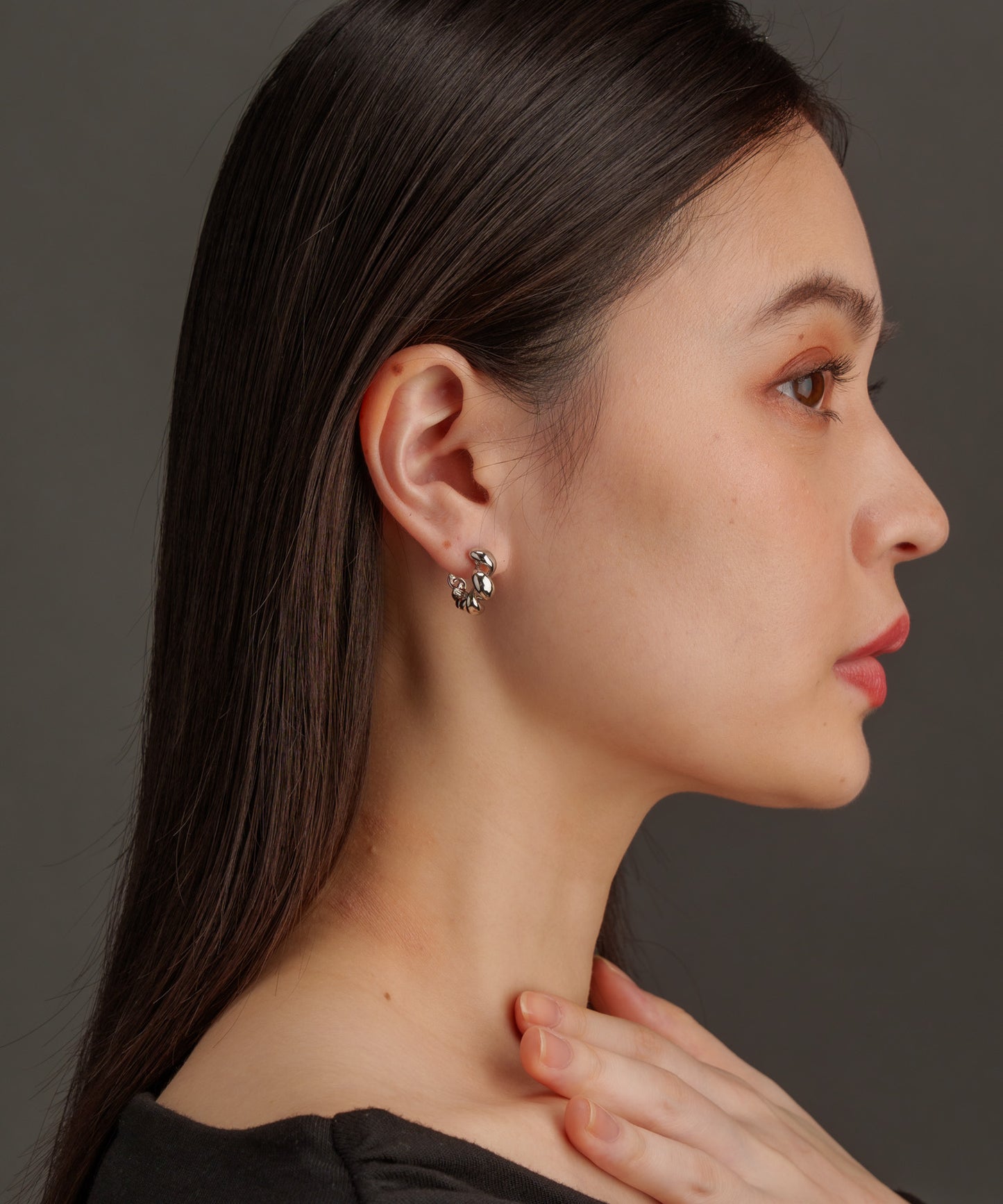 スカルプチュラルコイルピアス【Silver】