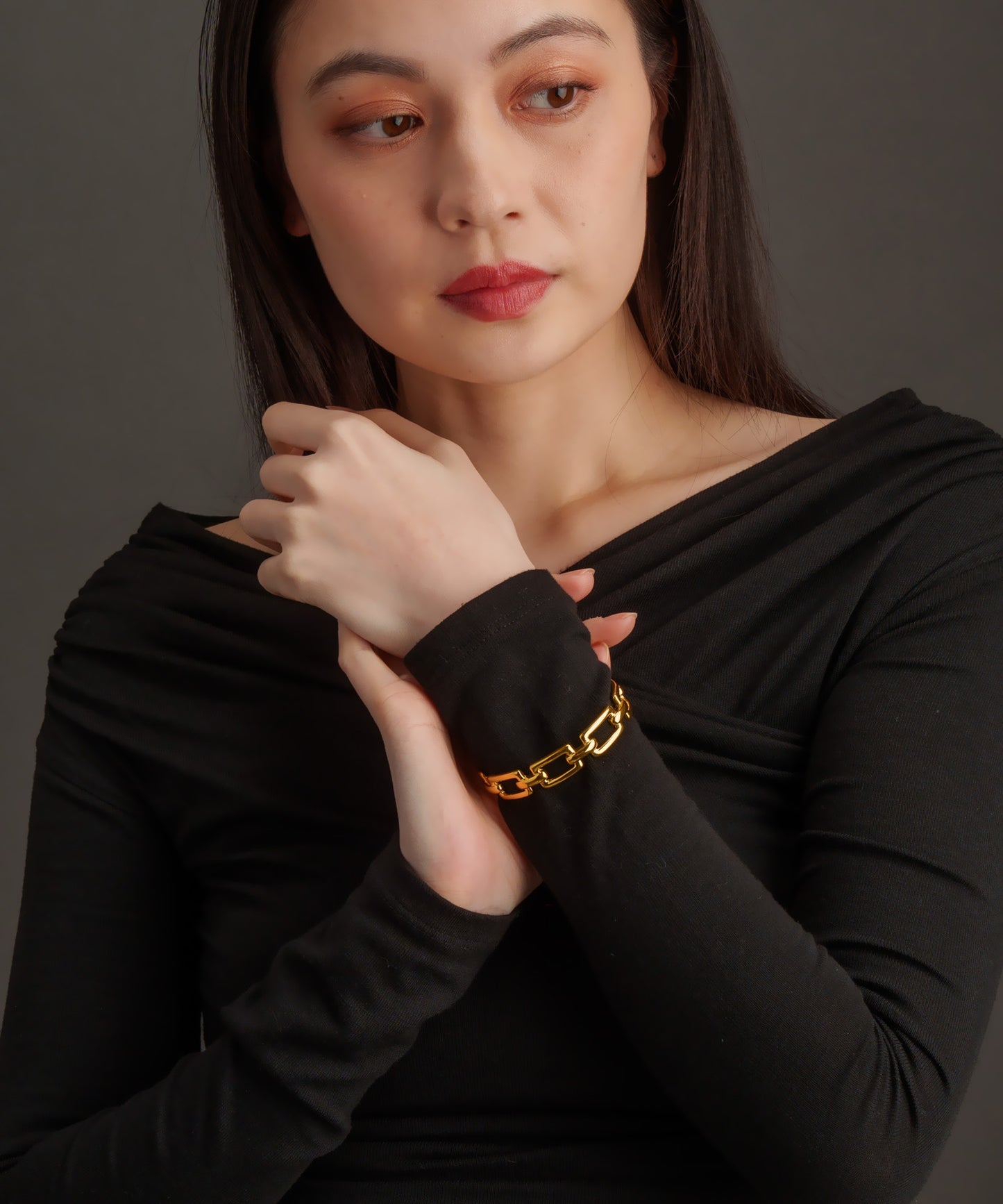 スクエアチェーンバングル【Gold】