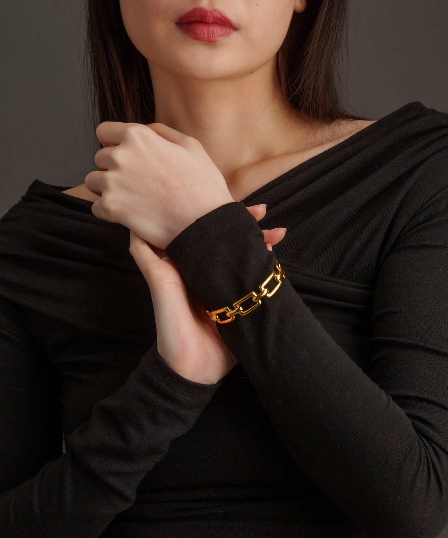 スクエアチェーンバングル【Gold】